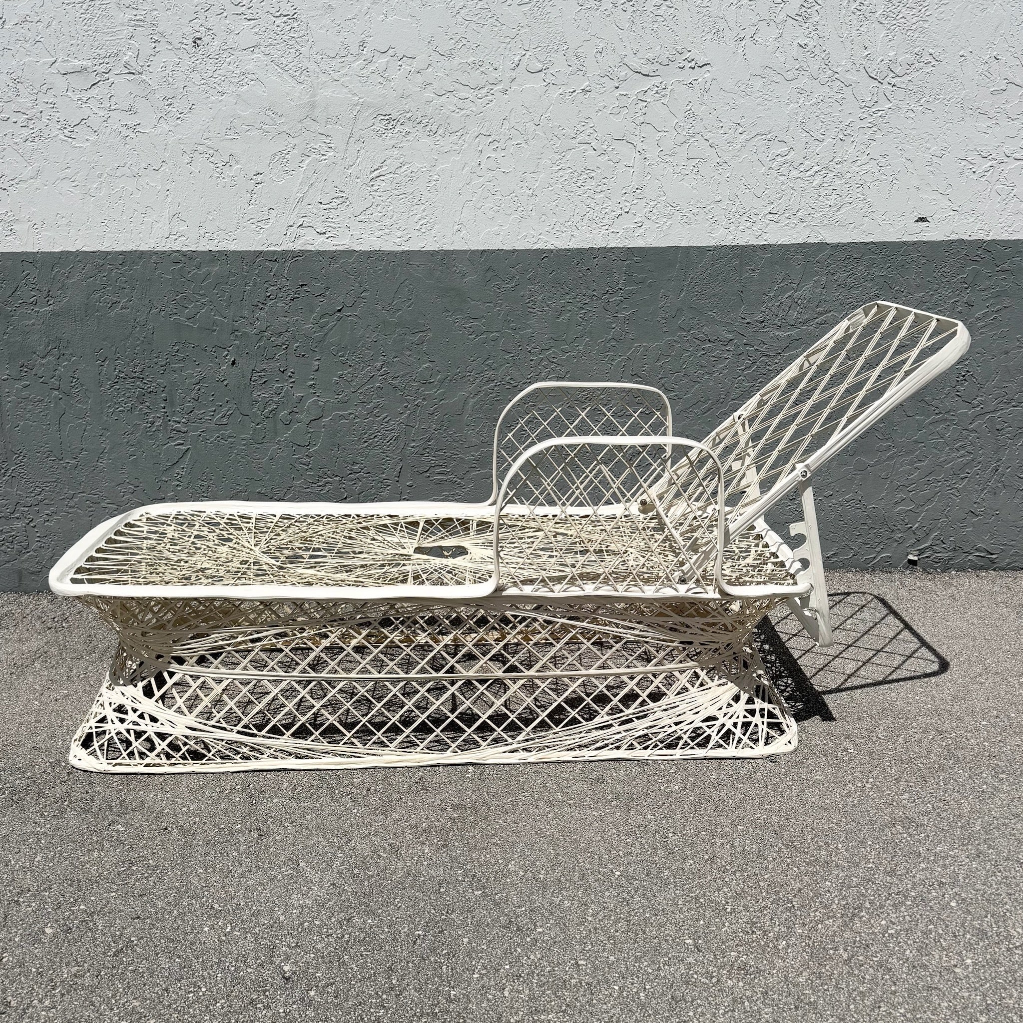 Mid Century Modern Spun Fiberglass Adjustable Chaise Dolphin & Flamingo