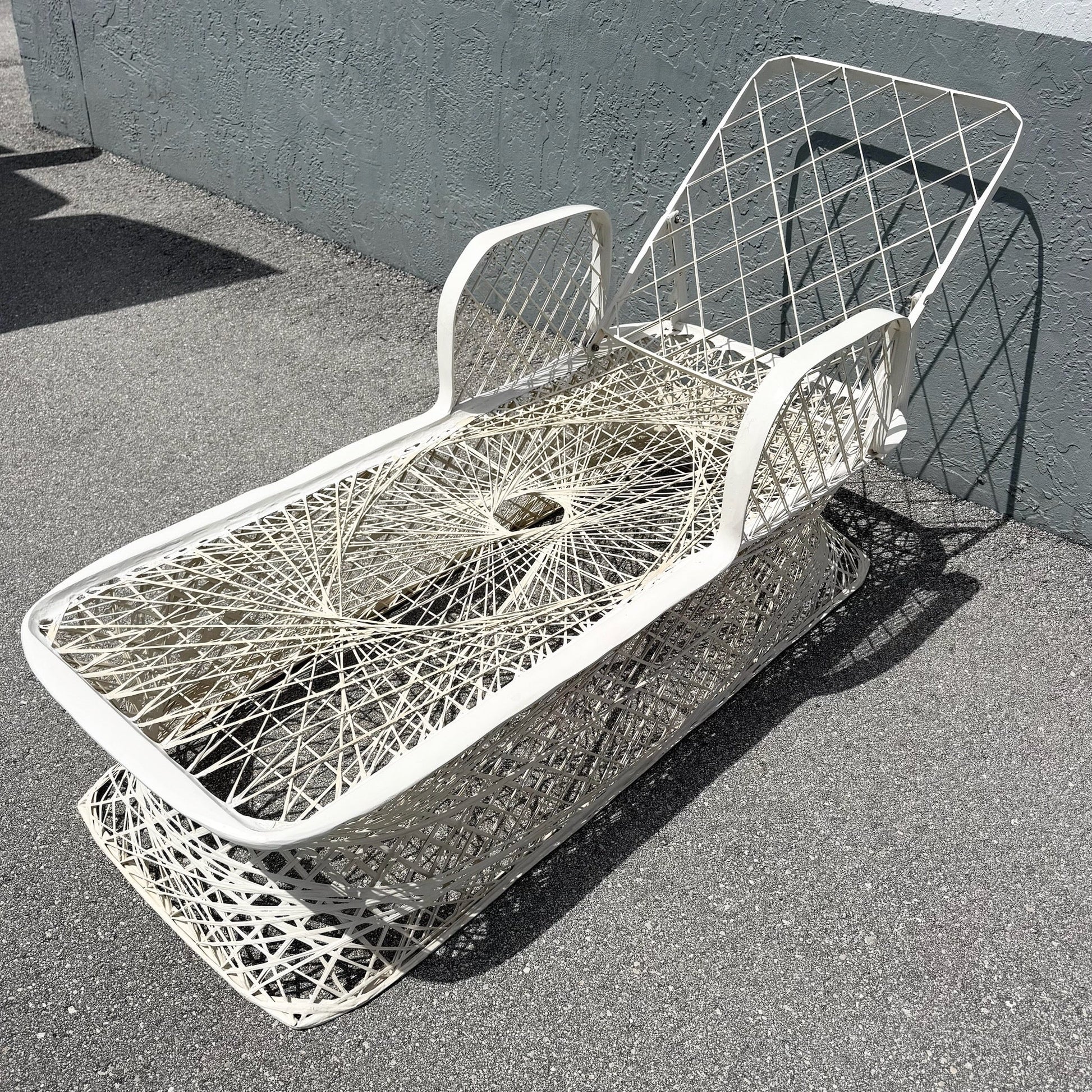 Mid Century Modern Spun Fiberglass Adjustable Chaise Dolphin & Flamingo