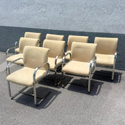 Mid Century Modern Miles Van Der Rohe Brno Style Cantilever Dining Chairs - Set of 8 Dolphin & Flamingo