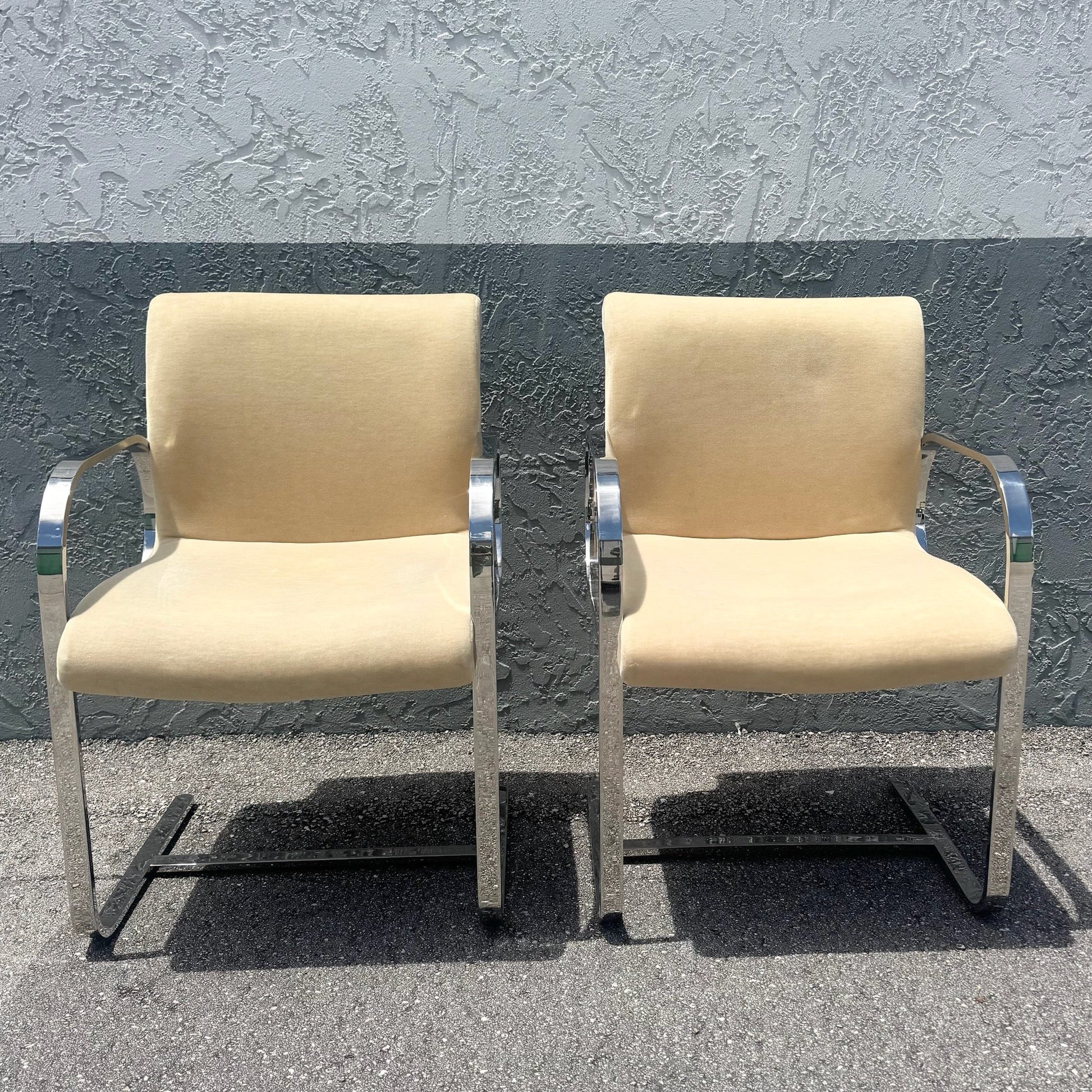 Mid Century Modern Miles Van Der Rohe Brno Style Cantilever Dining Chairs - Set of 8 Dolphin & Flamingo
