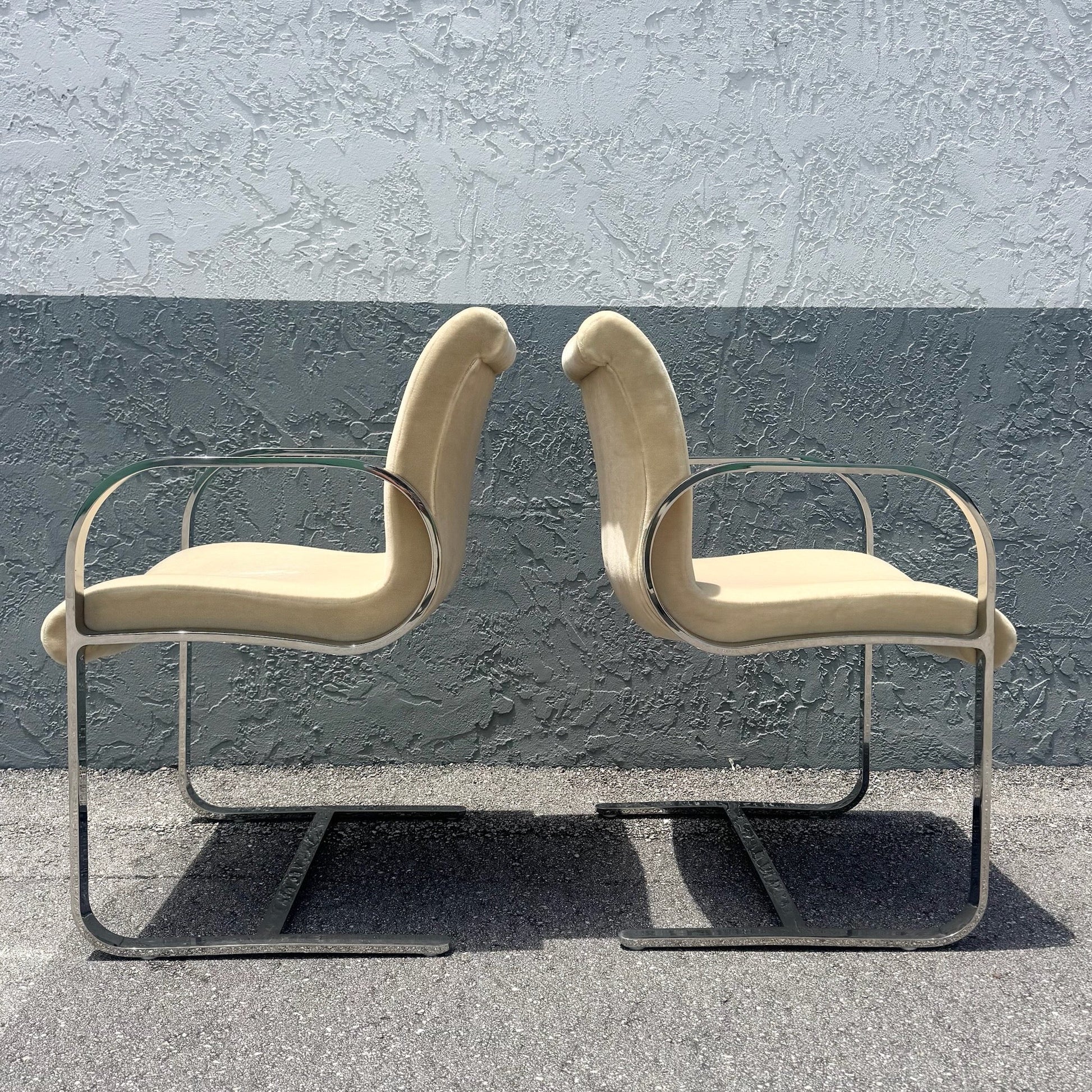 Mid Century Modern Miles Van Der Rohe Brno Style Cantilever Dining Chairs - Set of 8 Dolphin & Flamingo