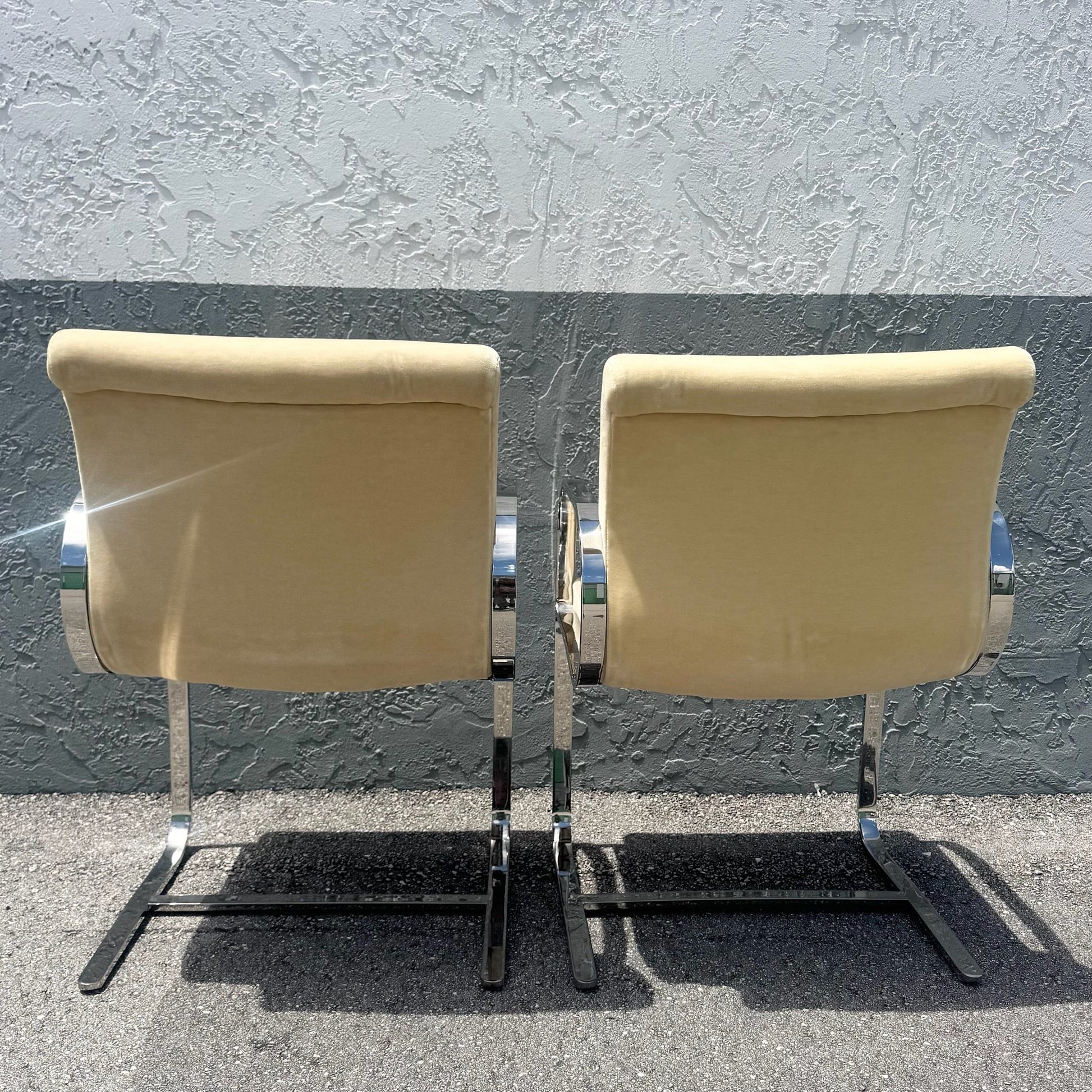 Mid Century Modern Miles Van Der Rohe Brno Style Cantilever Dining Chairs - Set of 8 Dolphin & Flamingo