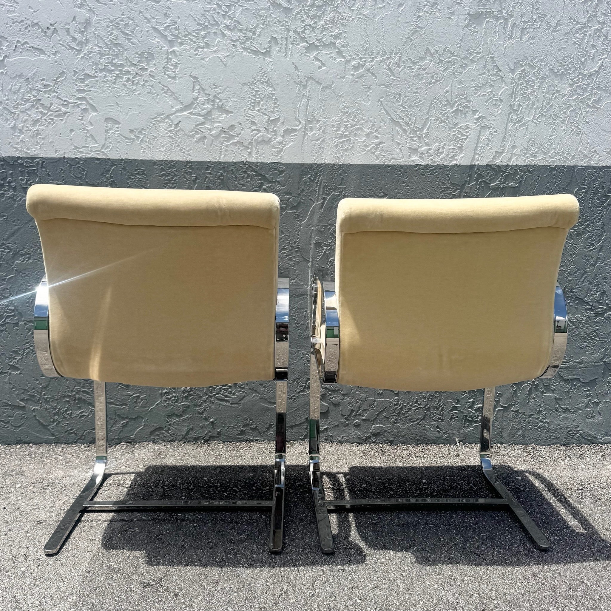 Mid Century Modern Miles Van Der Rohe Brno Style Cantilever Dining Chairs - Set of 8 Dolphin & Flamingo