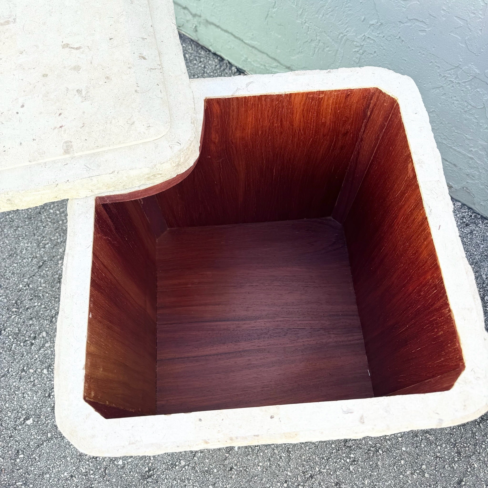 Postmodern Tessellated Stone Swivel Top Side Table With Storage - A Pair Dolphin & Flamingo