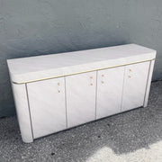 Postmodern Lavender Textured Laminate Credenza With Gold Accent Dolphin & Flamingo