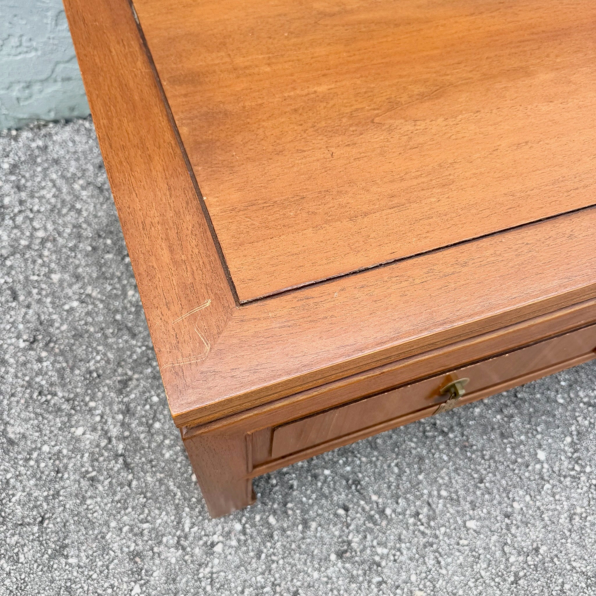 Taiwanese Ming Style Walnut Coffee Table by Ricardo Lynn Dolphin & Flamingo