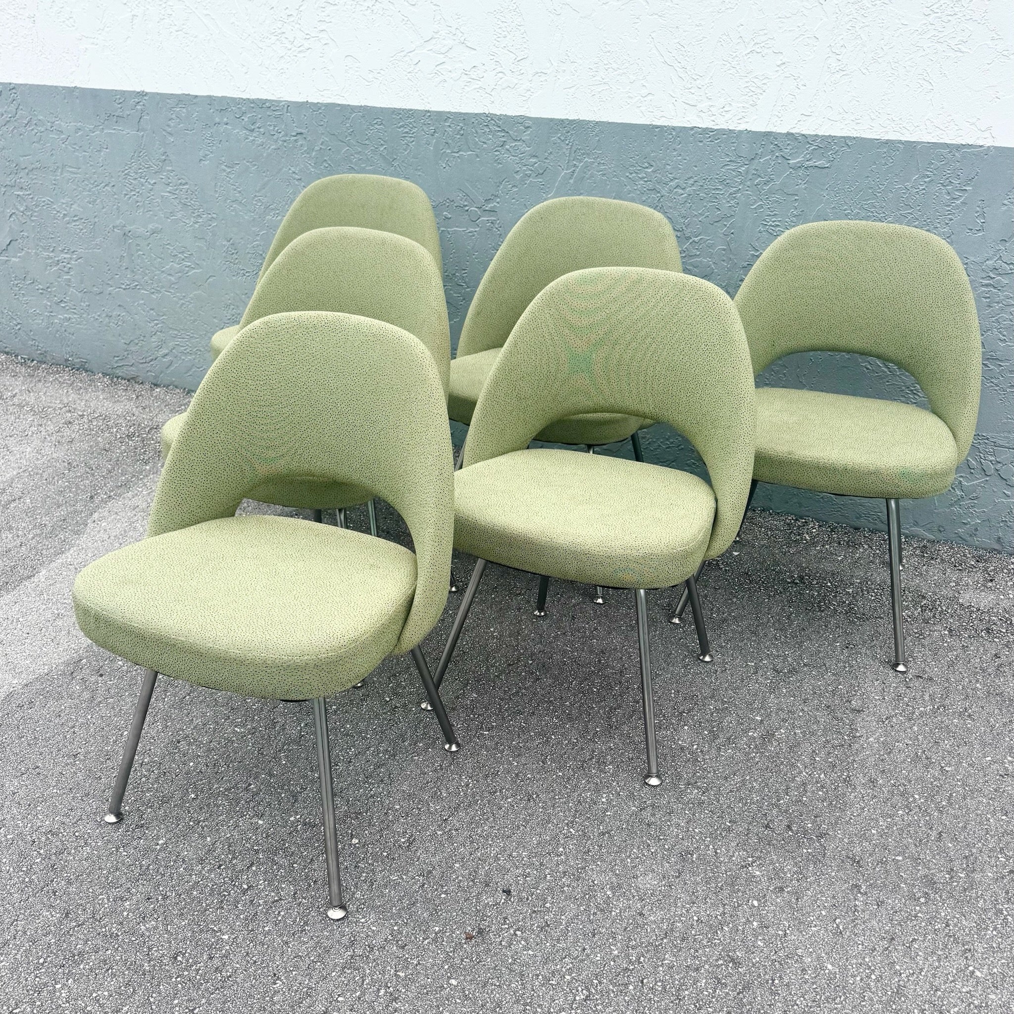 2001 Saarinem Executive Side Chairs for Knoll, Model 72c - Set of 6 Dolphin & Flamingo