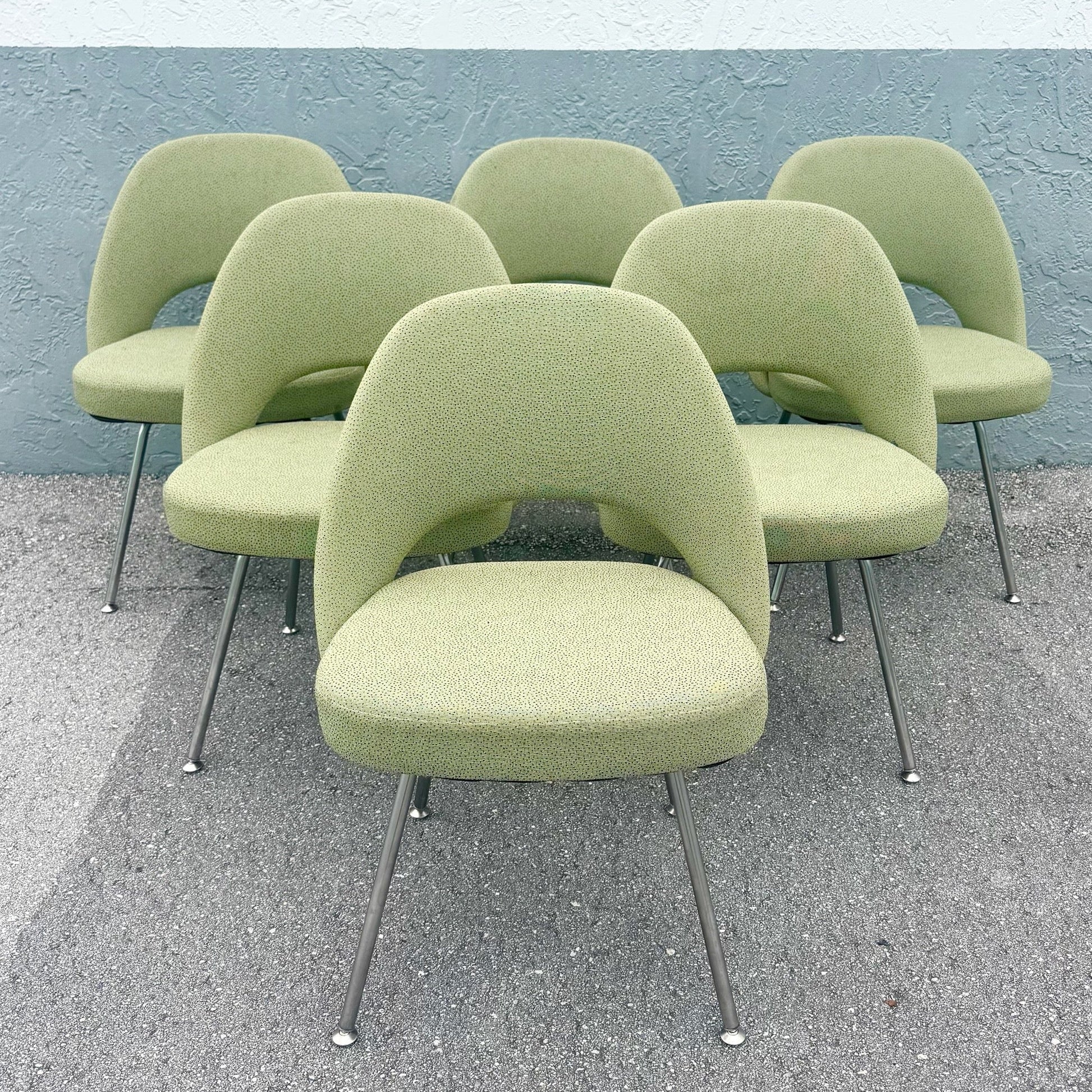 2001 Saarinem Executive Side Chairs for Knoll, Model 72c - Set of 6 Dolphin & Flamingo