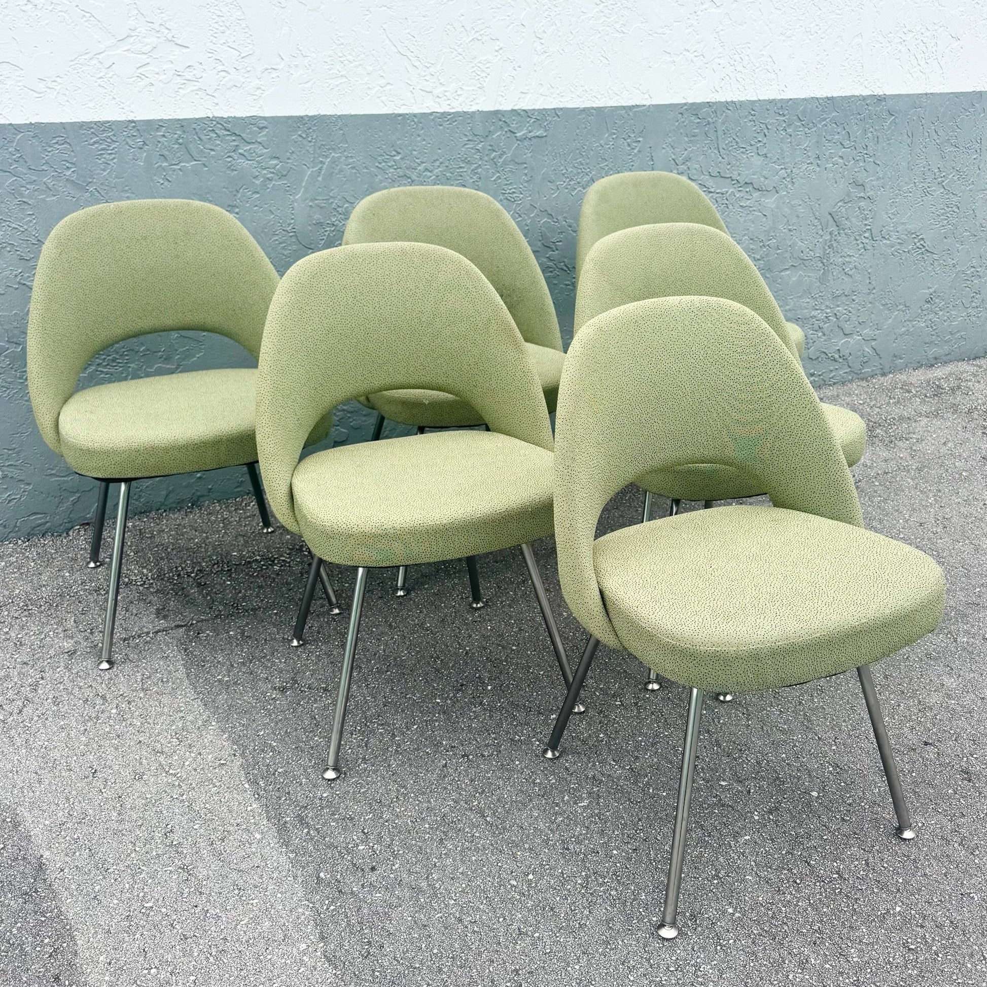 2001 Saarinem Executive Side Chairs for Knoll, Model 72c - Set of 6 Dolphin & Flamingo