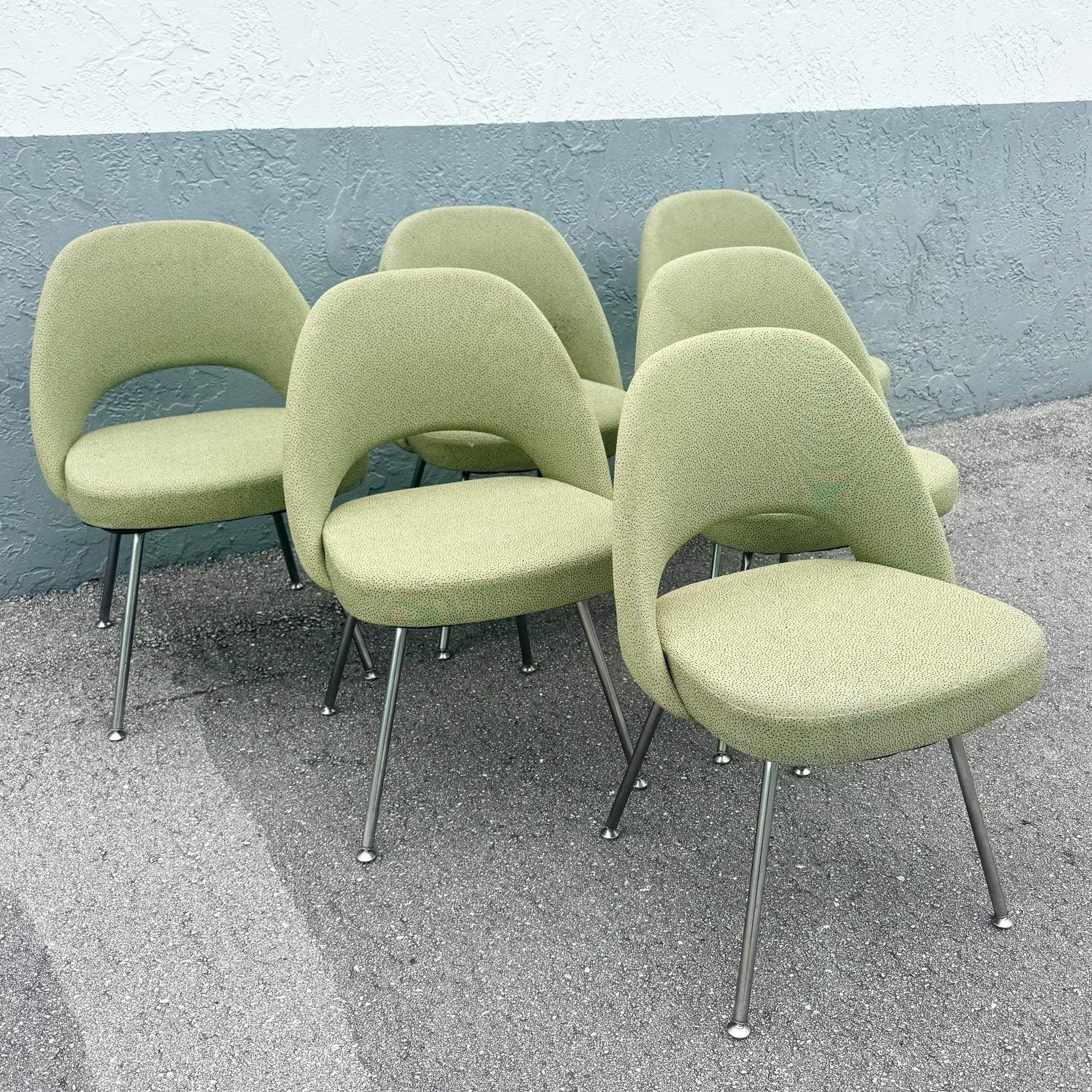 2001 Saarinem Executive Side Chairs for Knoll, Model 72c - Set of 6 Dolphin & Flamingo