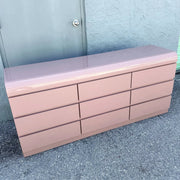 Postmodern Pink Gloss Laminate Waterfall Dresser Dolphin & Flamingo