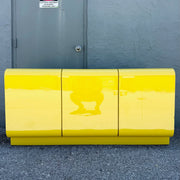 Postmodern Yellow Gloss Laminate Waterfall Dresser Dolphin & Flamingo