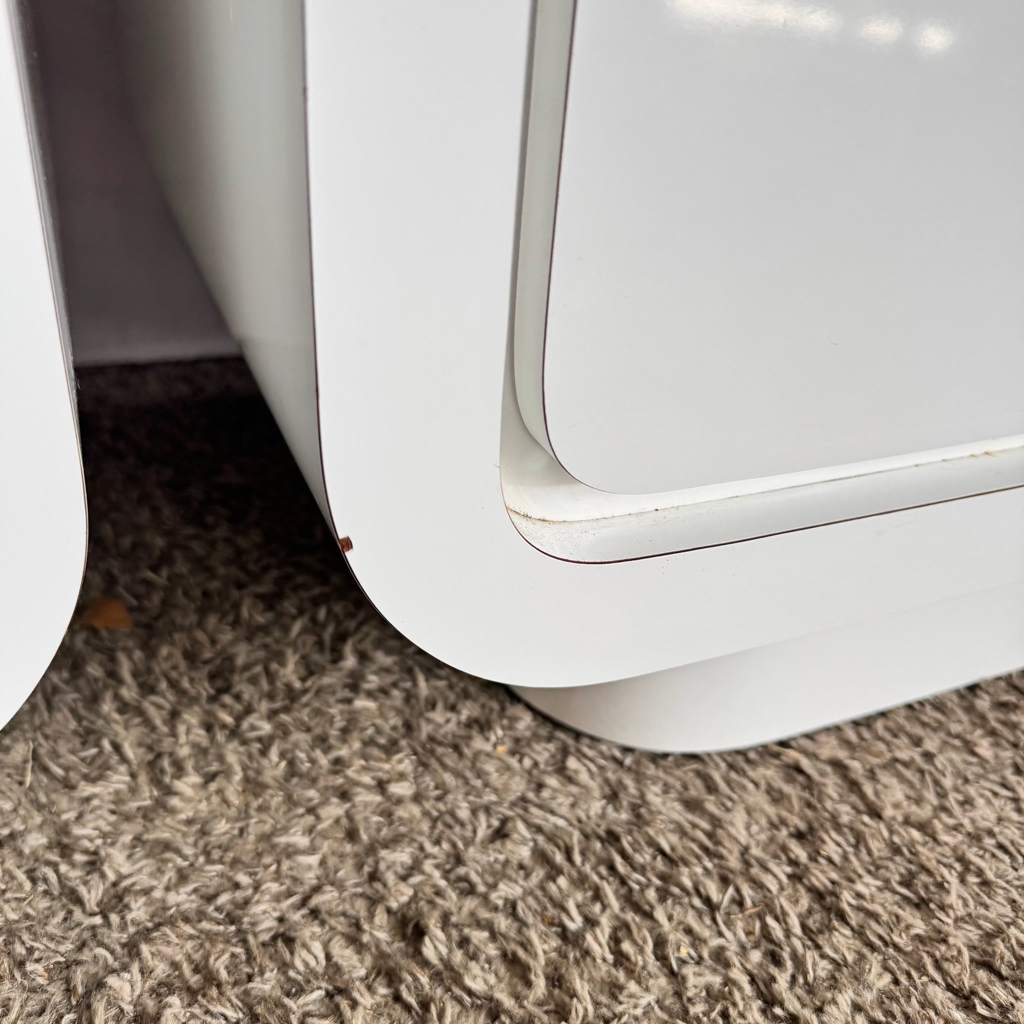 Postmodern White Lacquer Laminate Waterfall Nightstands