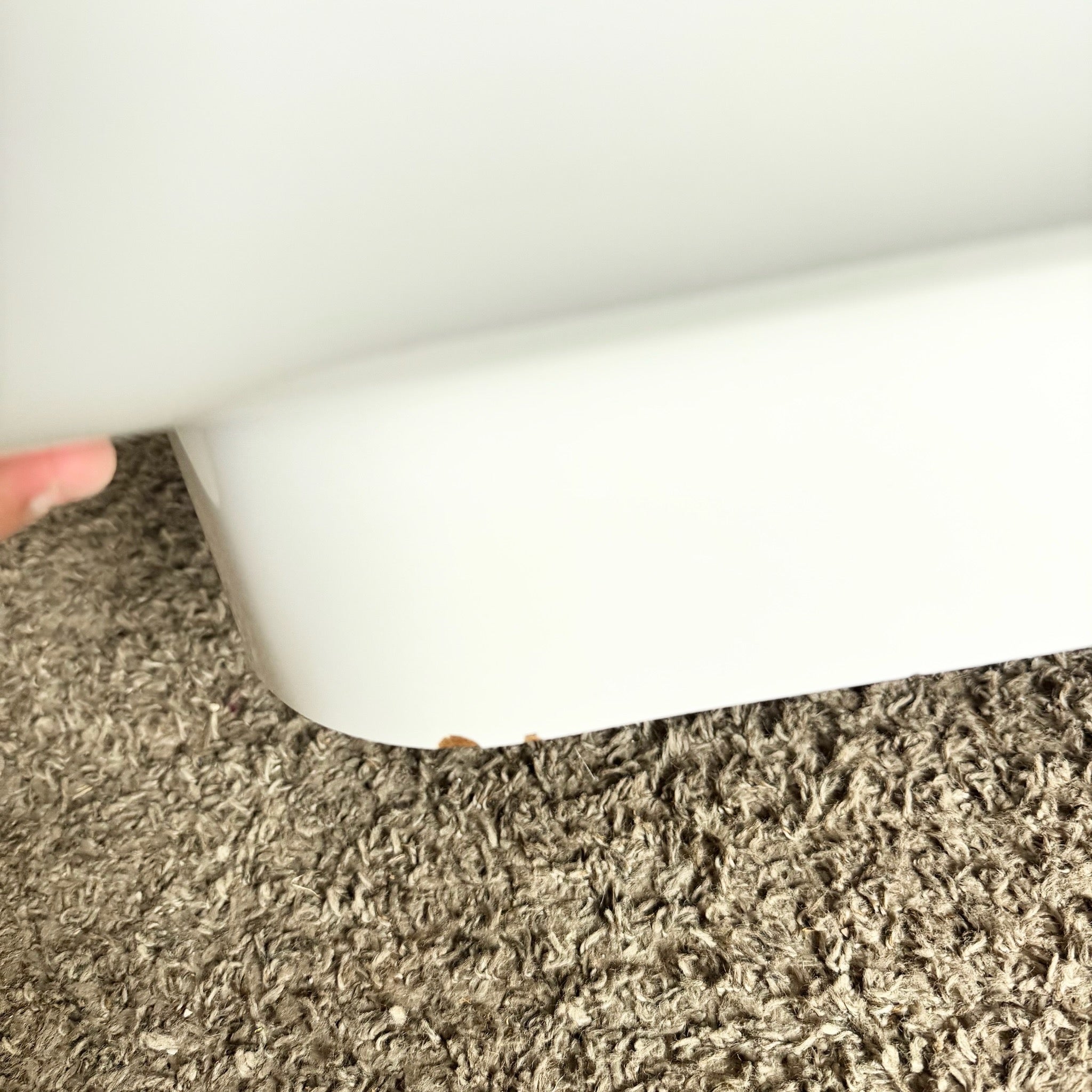 Postmodern White Lacquer Laminate Waterfall Nightstands