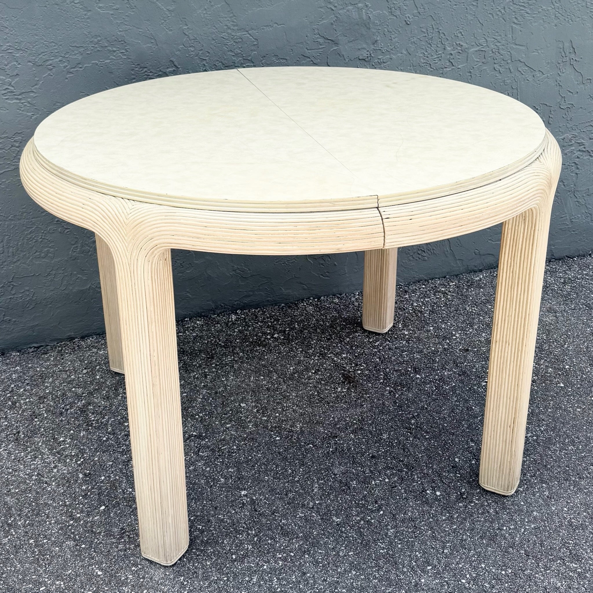 Boho Chic Pencil Reed Extendable Dining Table Dolphin & Flamingo