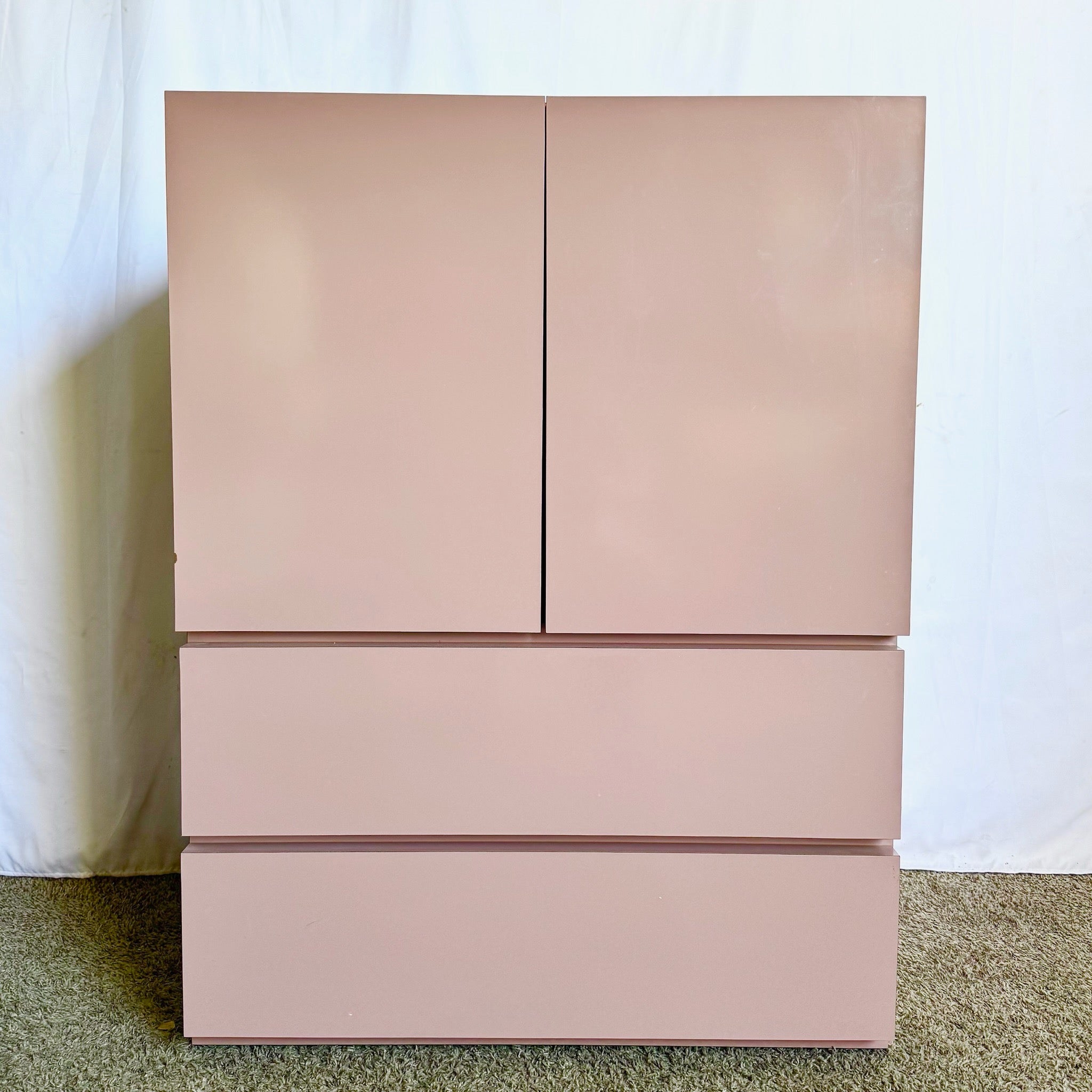 Postmodern Mauve Lacquer Laminate Armoire