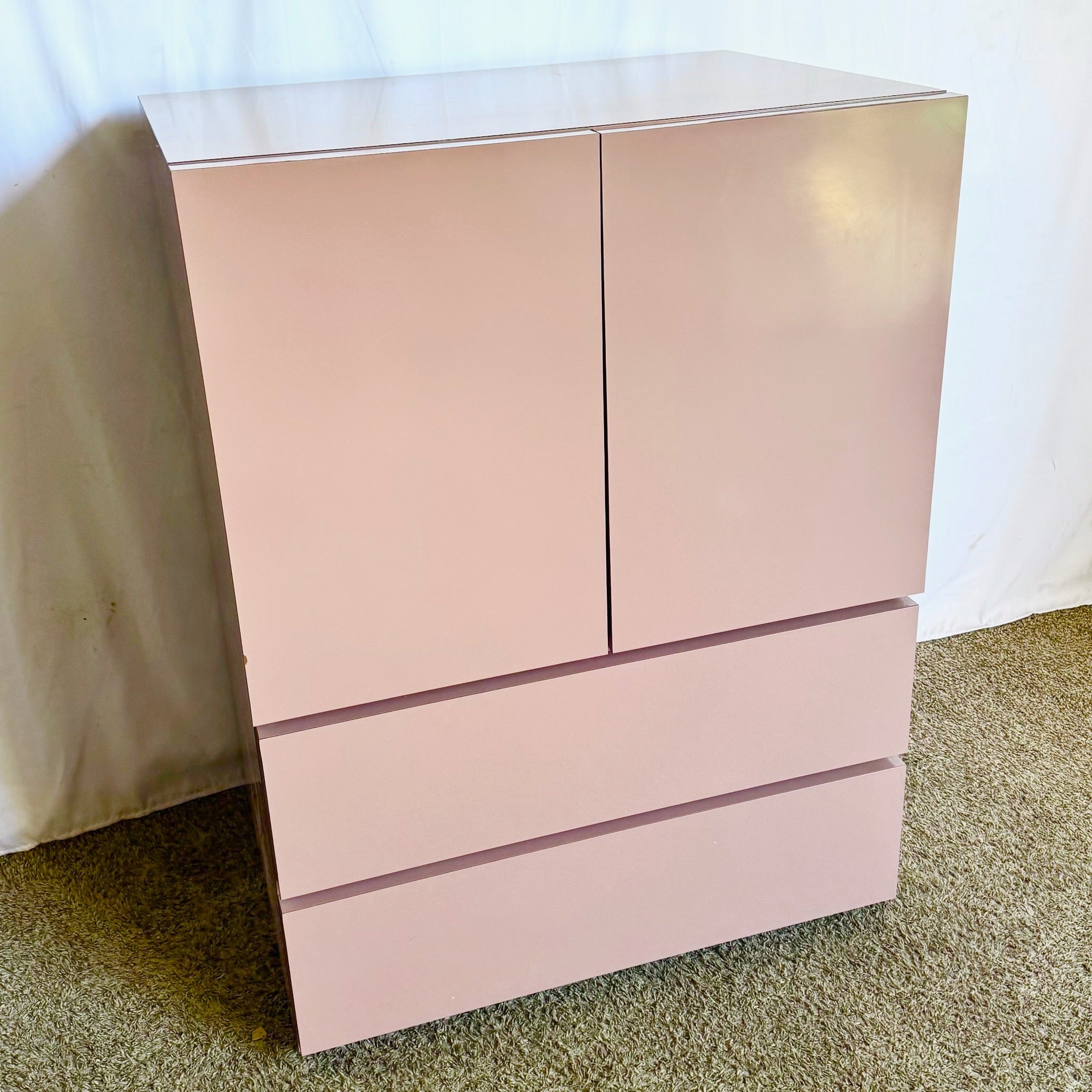Postmodern Mauve Lacquer Laminate Armoire
