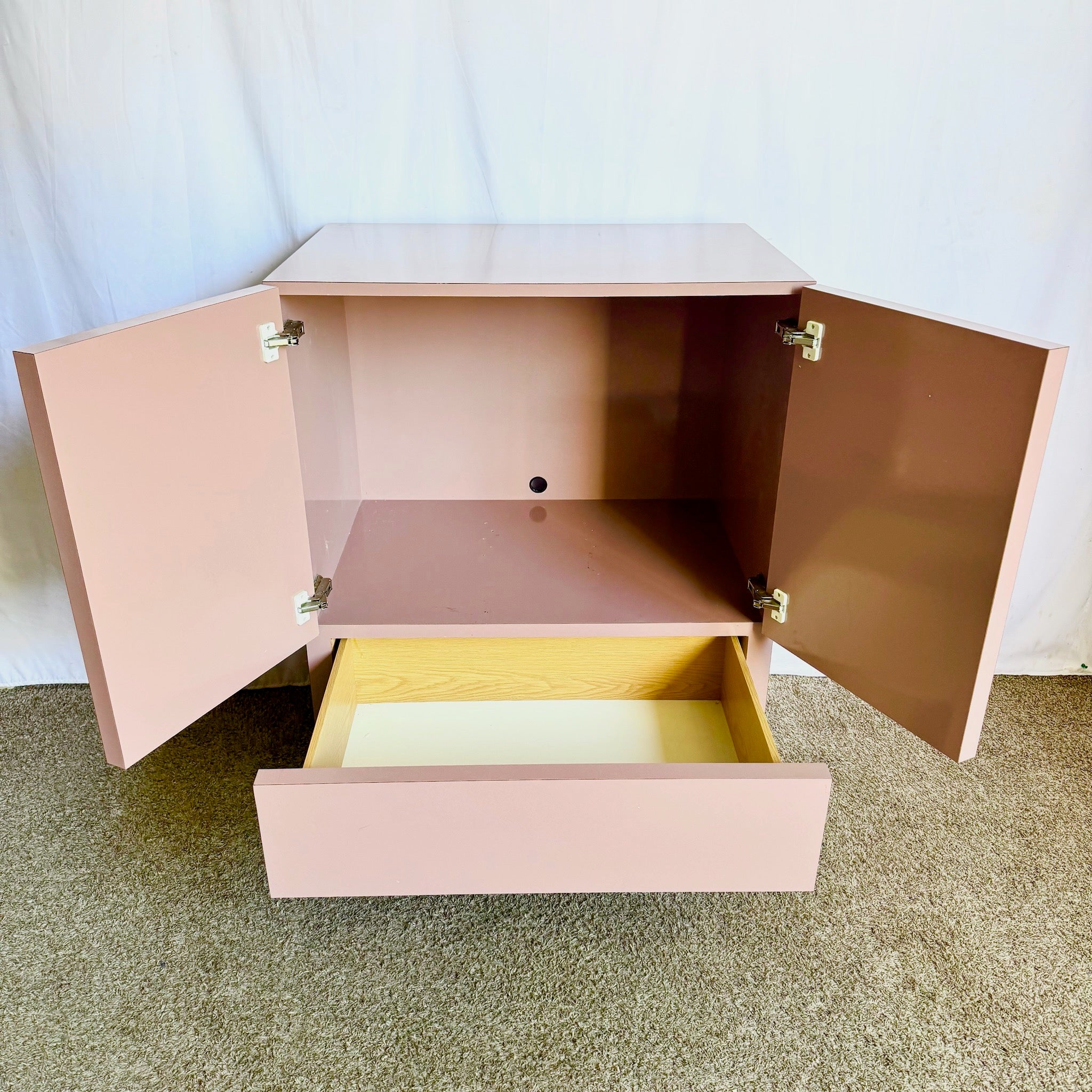 Postmodern Mauve Lacquer Laminate Armoire