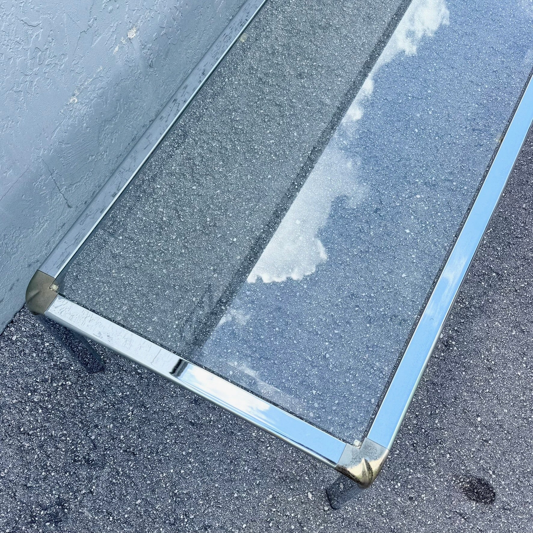 Hollywood Regency Golden Chrome Coffee Table Dolphin & Flamingo