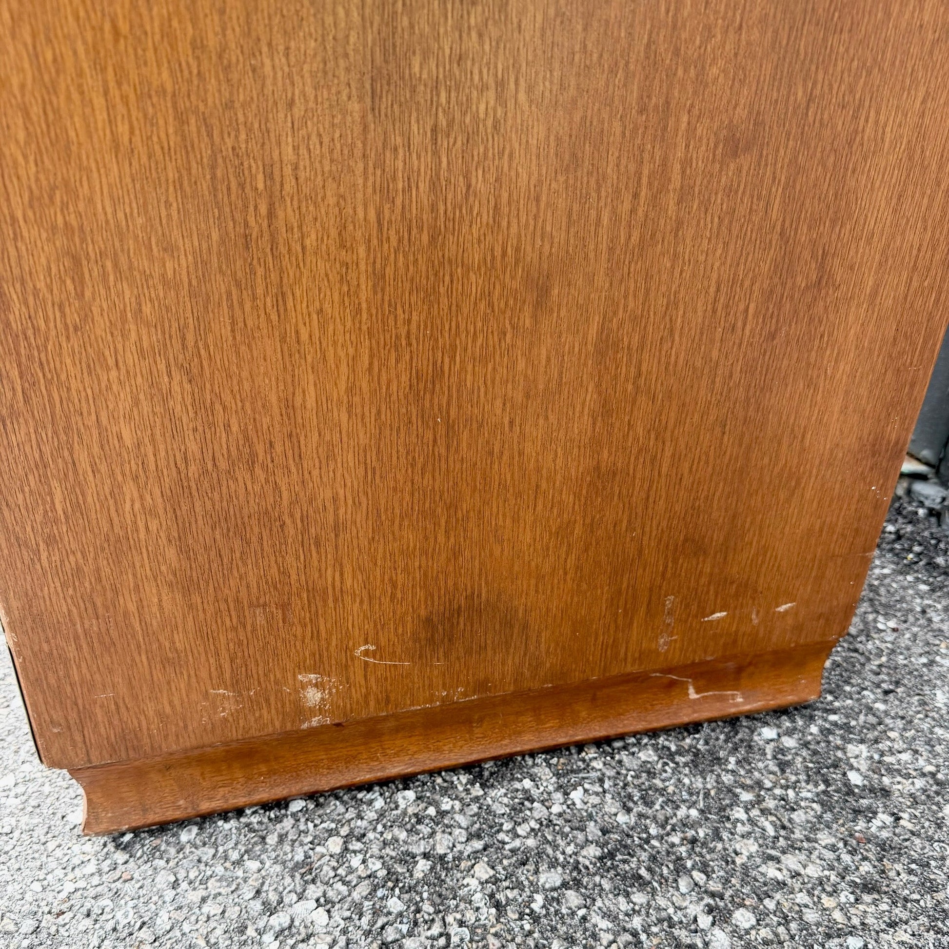 Vintage Chinese Teak and Brass Armoire/Highboy Dresser Dolphin & Flamingo