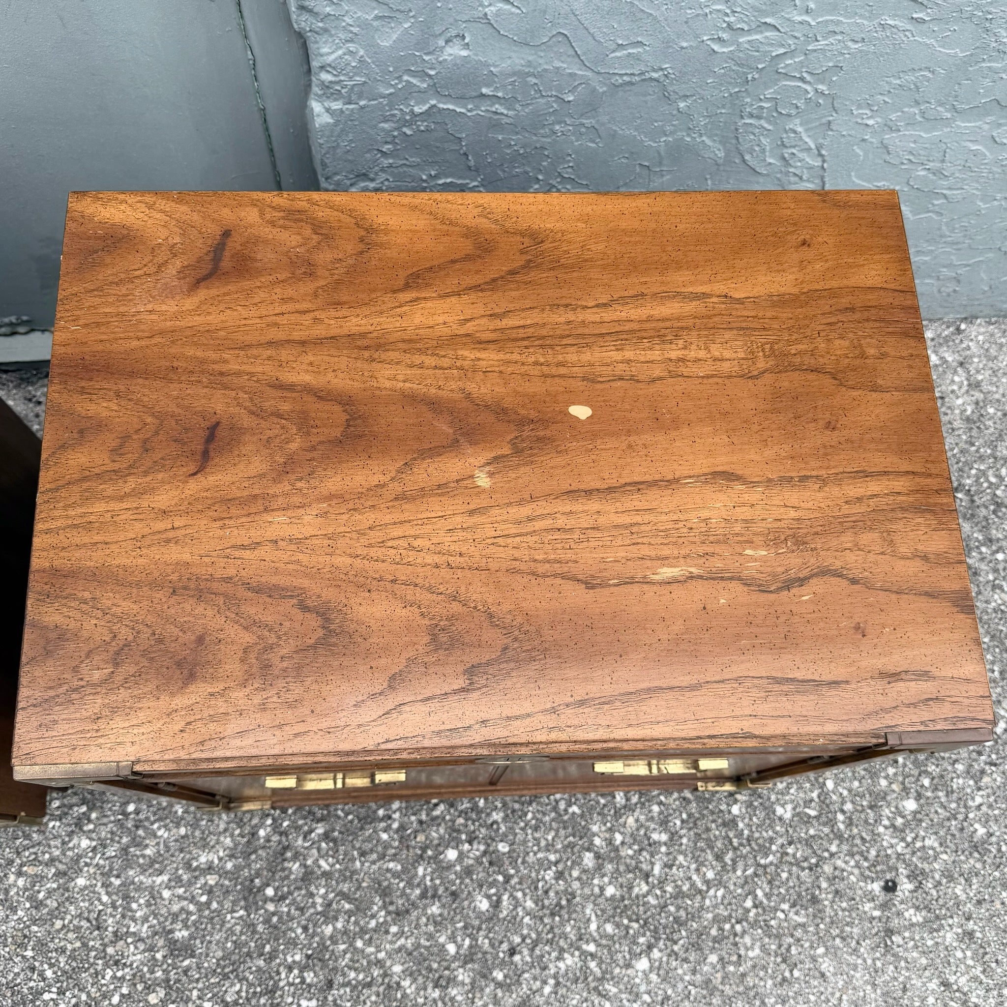 Vintage Campaign Huntley Nightstands by Thomasville Dolphin & Flamingo