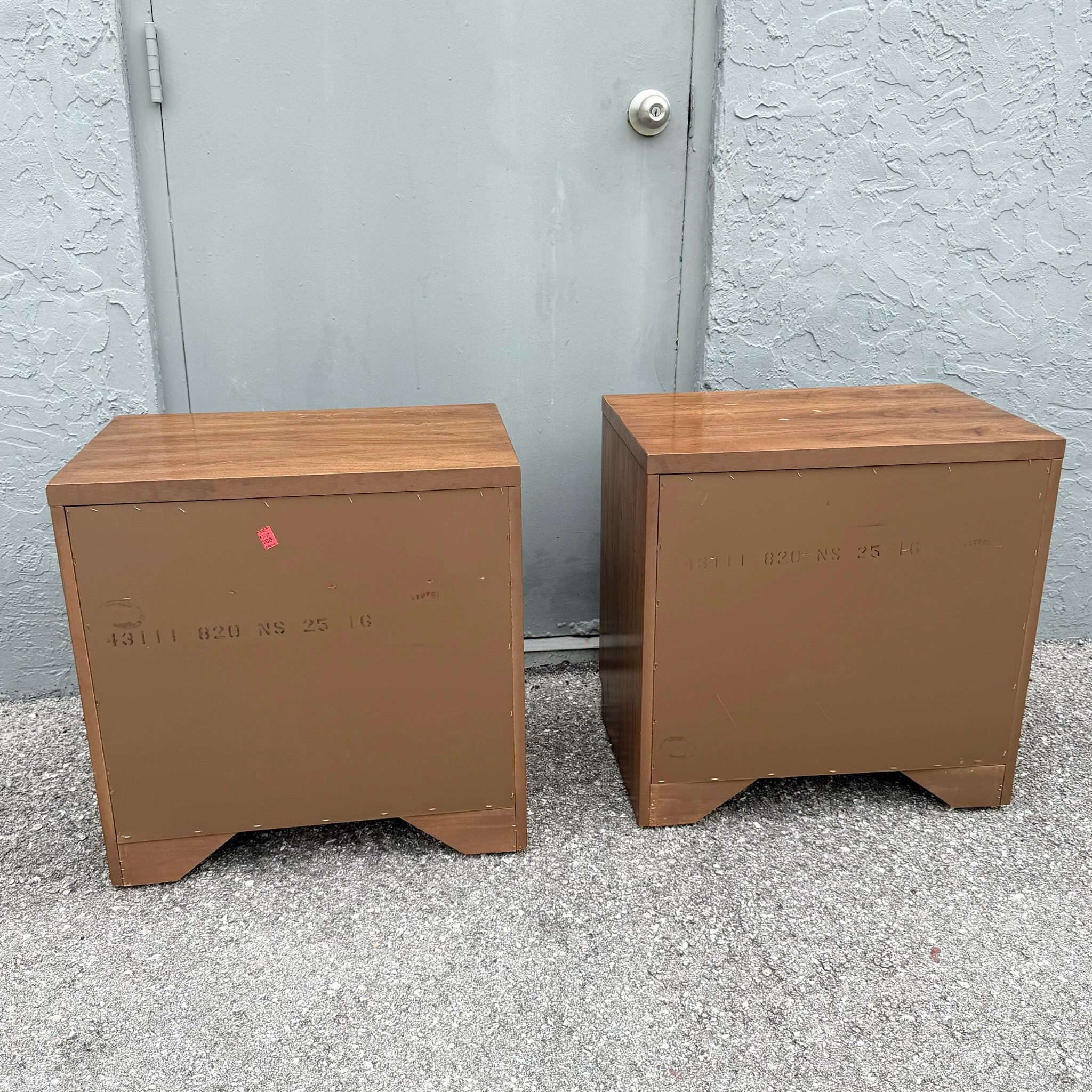 Vintage Campaign Huntley Nightstands by Thomasville Dolphin & Flamingo