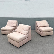 Postmodern Pink and Blue and Green Fabric Modular Sofa - 3 Pieces Dolphin & Flamingo