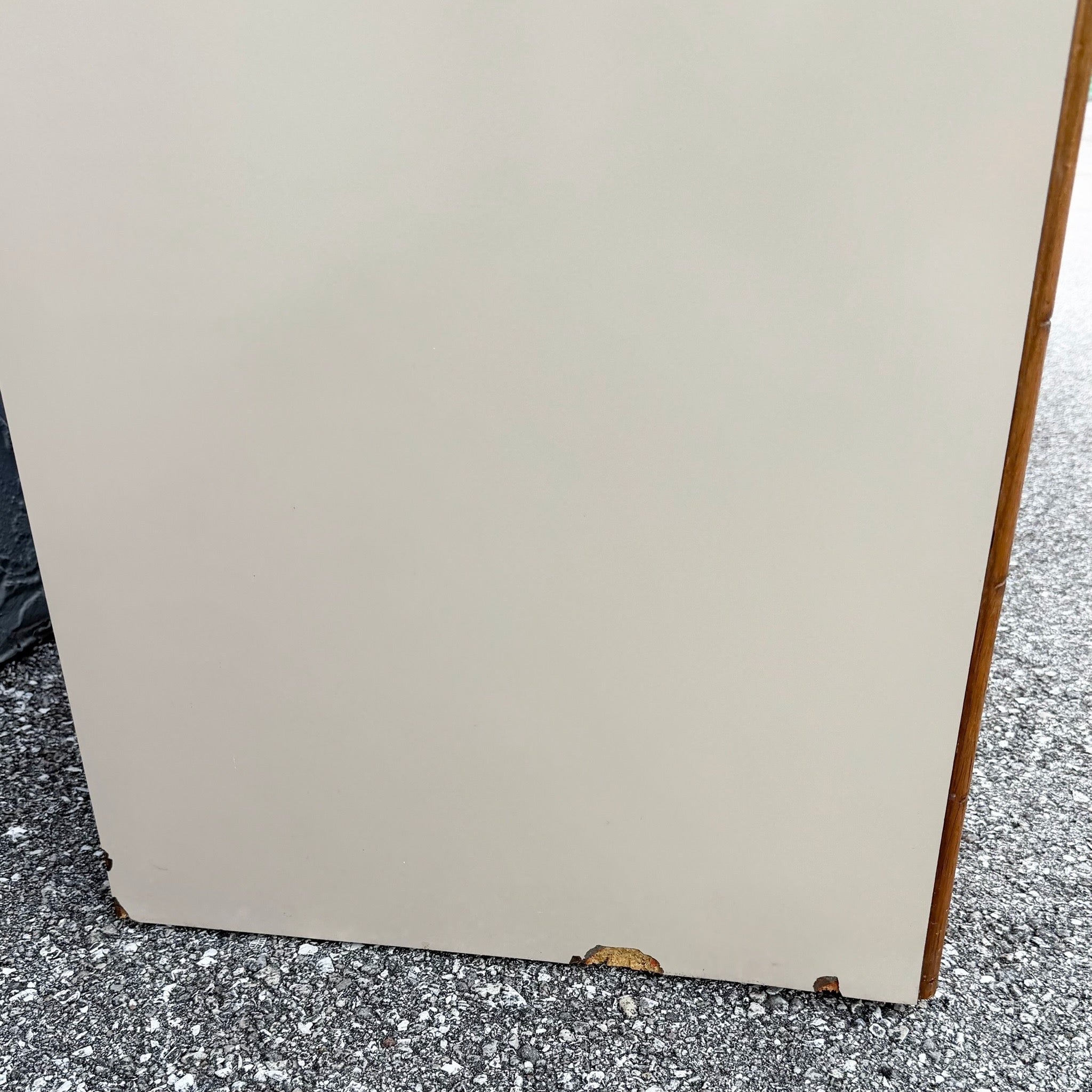 Boho Chic Cream Gloss Laminate Cane and Faux Bamboo Dresser Dolphin & Flamingo