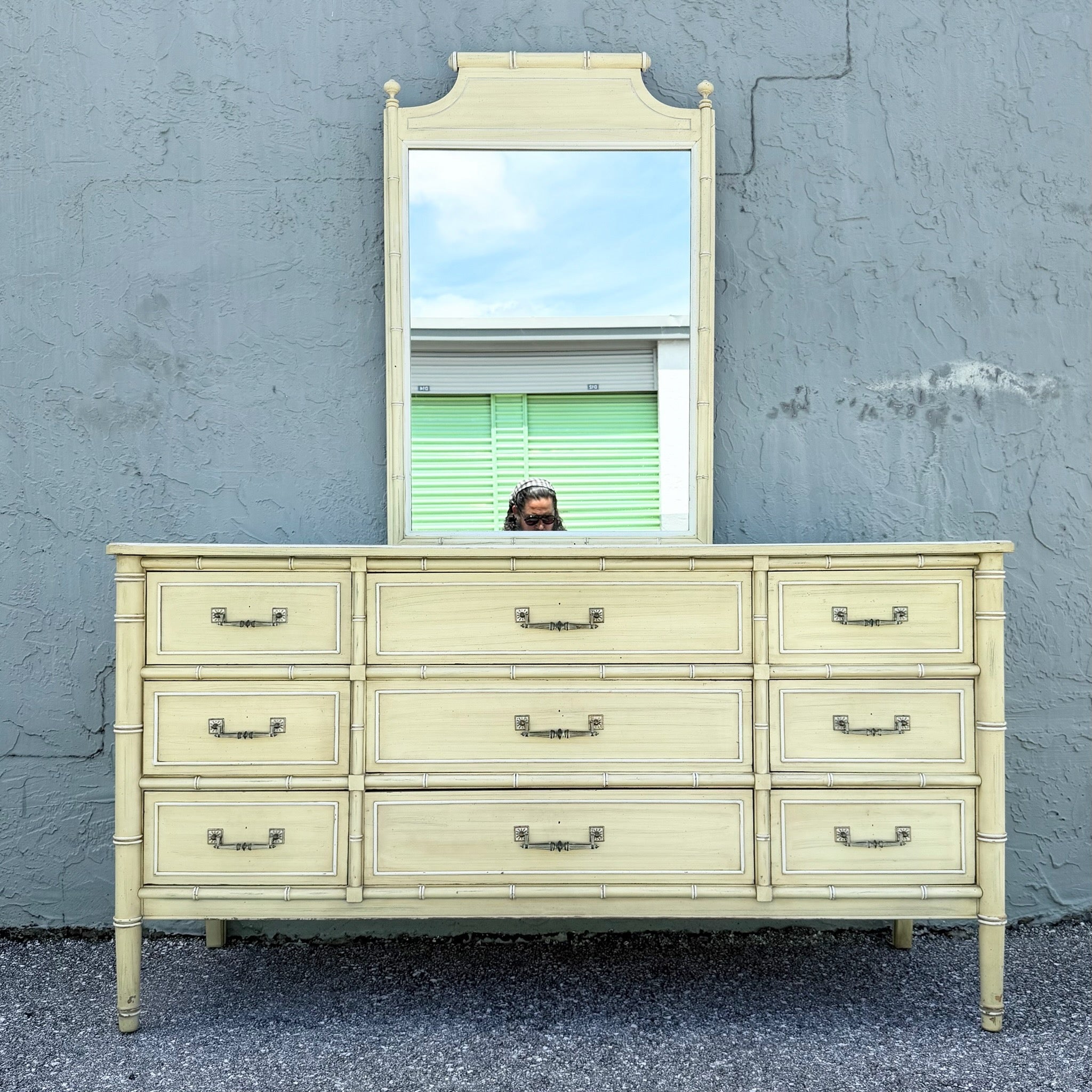 Coastal Faux Bamboo Bali Hai Dresser – Dolphin & Flamingo
