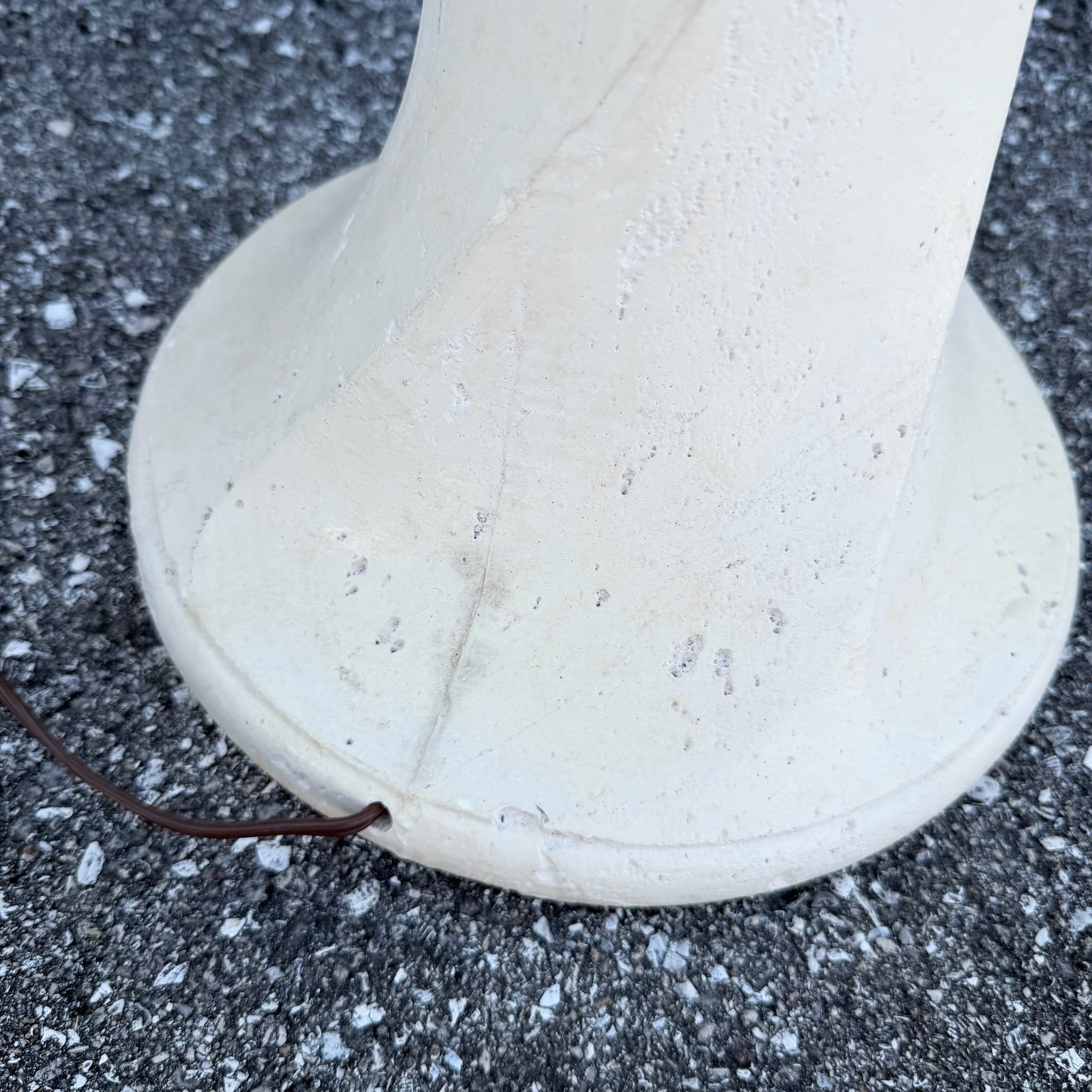 Late 20th Century Postmodern Cream Twisted Plaster Floor Lamp Dolphin & Flamingo
