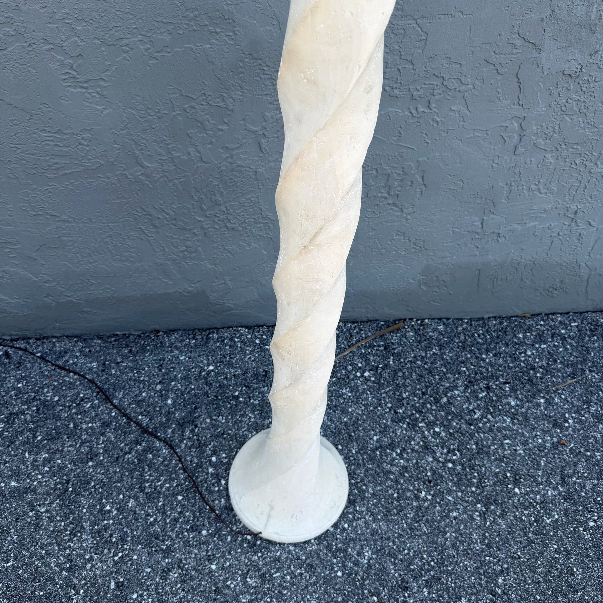 Late 20th Century Postmodern Cream Twisted Plaster Floor Lamp Dolphin & Flamingo