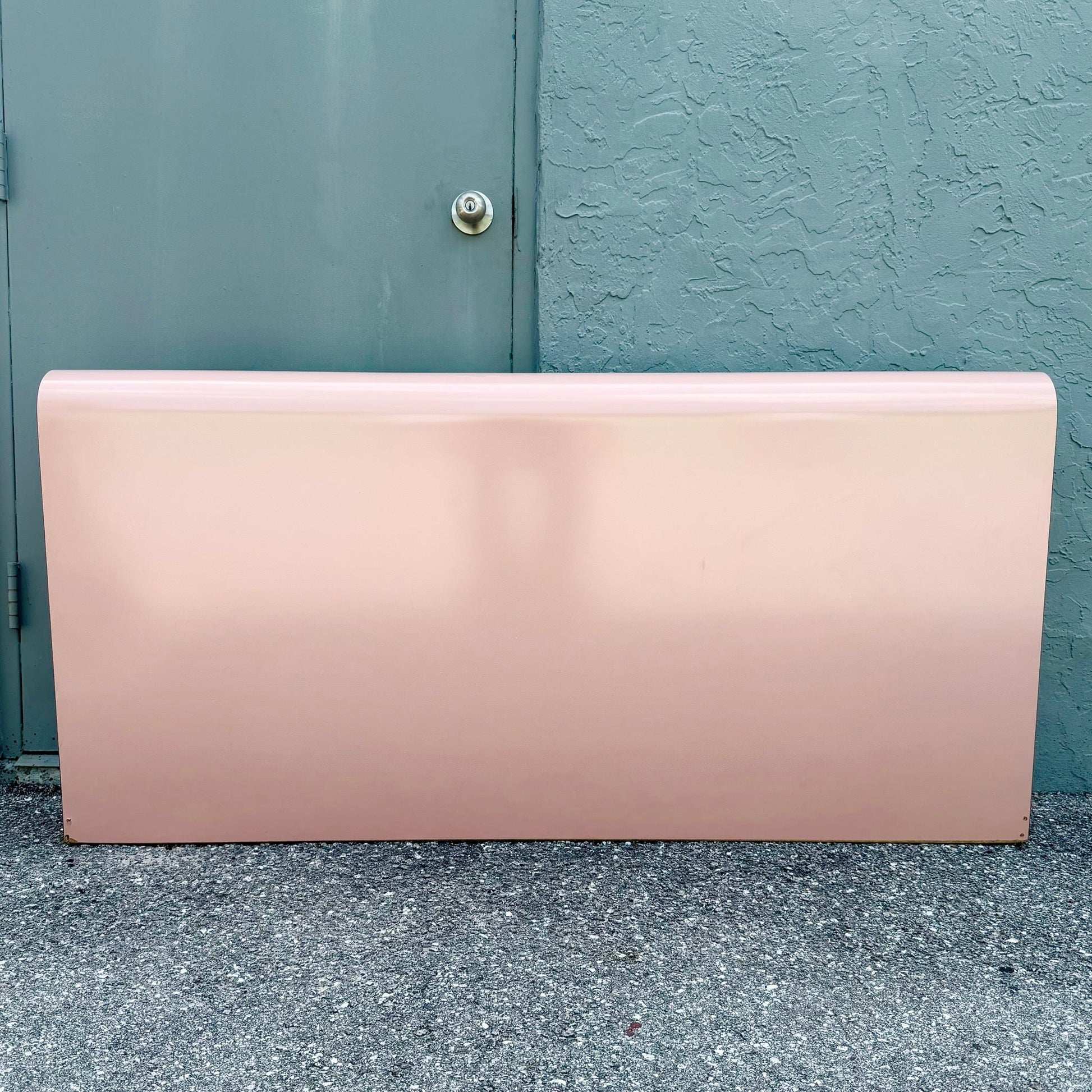 Postmodern Pink Gloss Laminate Waterfall Queen Size Headboard Dolphin & Flamingo