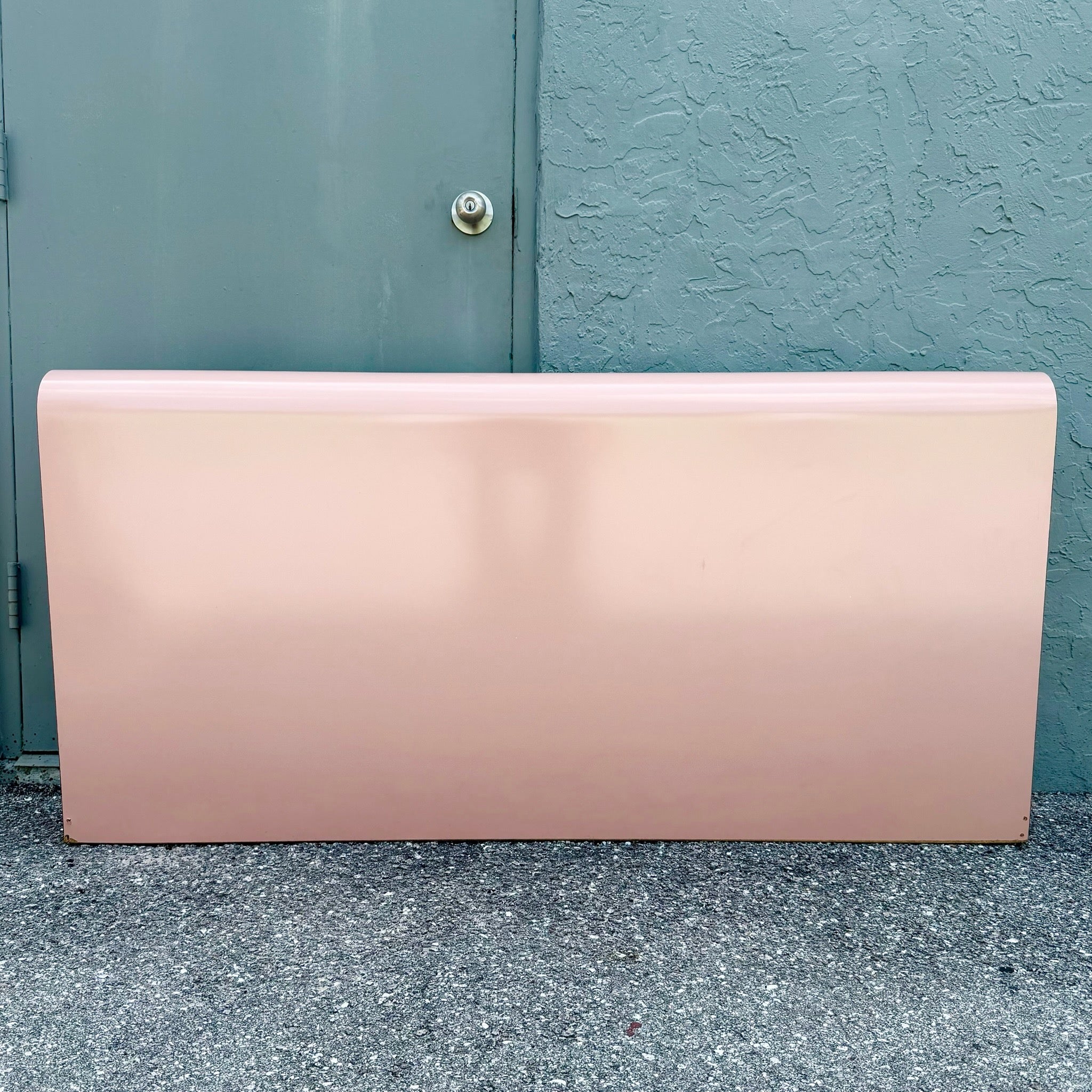 Postmodern Pink Gloss Laminate Waterfall Queen Size Headboard Dolphin & Flamingo