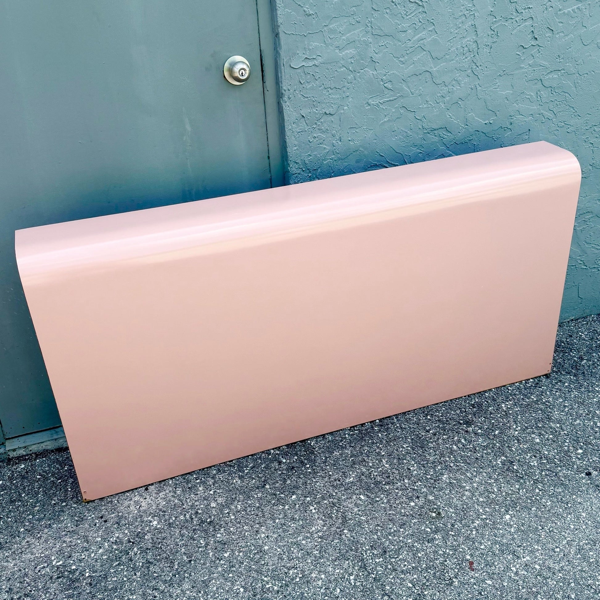 Postmodern Pink Gloss Laminate Waterfall Queen Size Headboard Dolphin & Flamingo