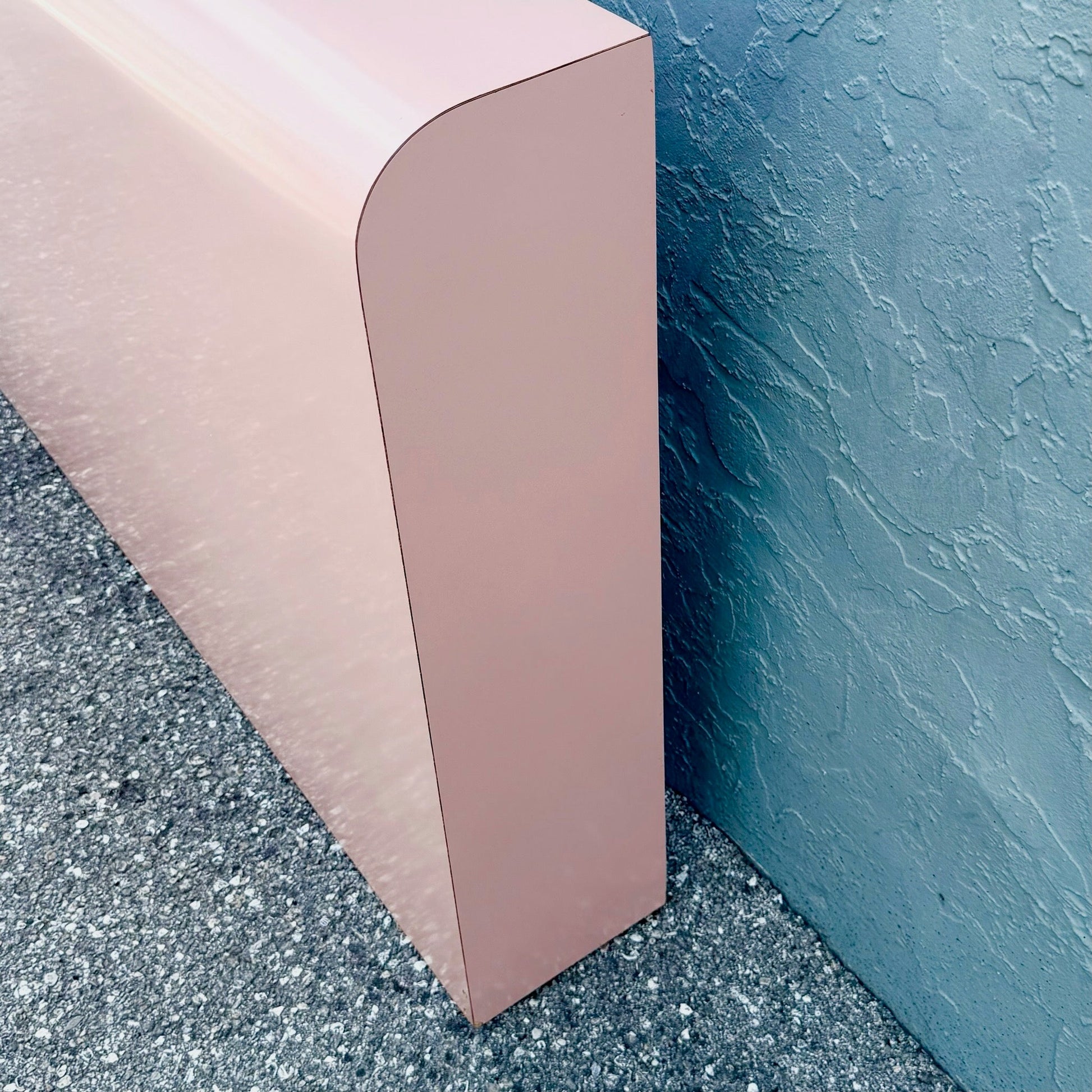 Postmodern Pink Gloss Laminate Waterfall Queen Size Headboard Dolphin & Flamingo