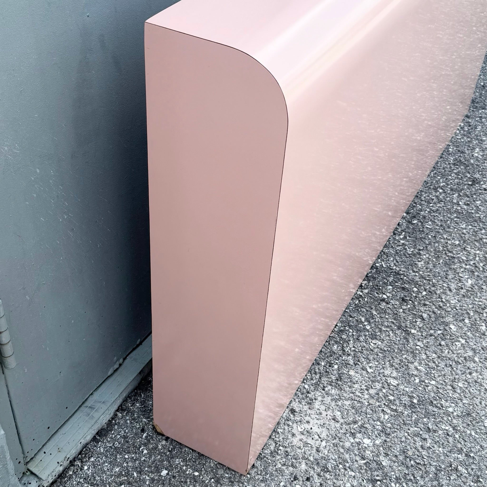Postmodern Pink Gloss Laminate Waterfall Queen Size Headboard Dolphin & Flamingo
