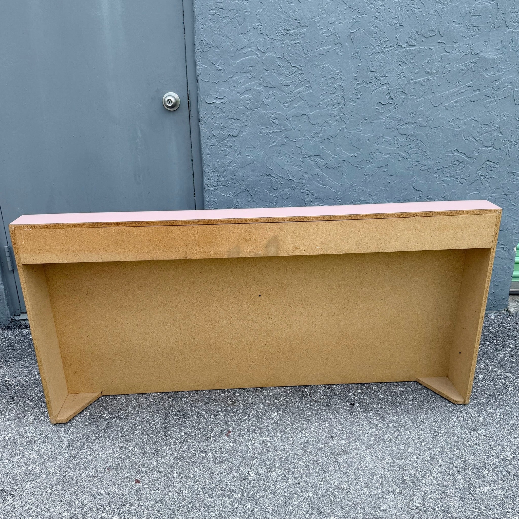Postmodern Pink Gloss Laminate Waterfall Queen Size Headboard Dolphin & Flamingo