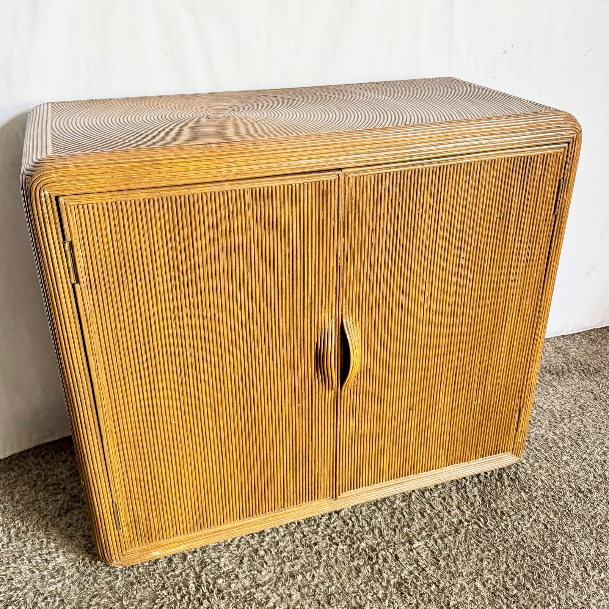 Boho Chic Swirl Pencil Reed Sideboard/Cabinet