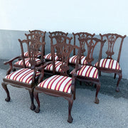 Vintage Chippendale Style Ball in Claw Dining Chairs - Set of 9 Dolphin & Flamingo