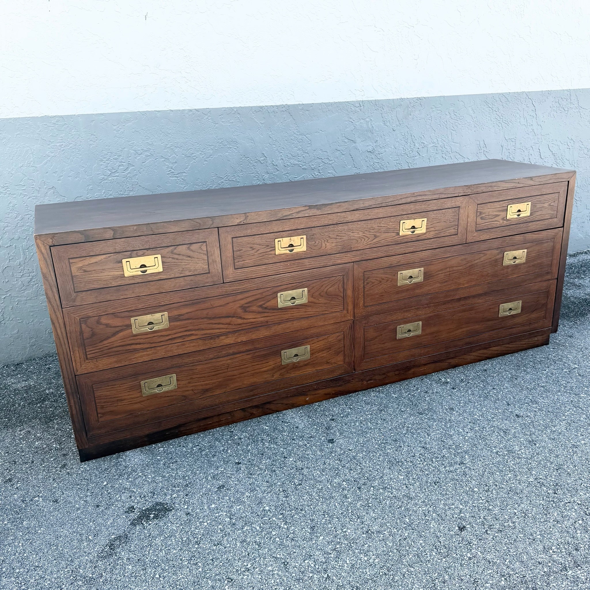 Vintage “Scene One” Campaign Dresser by Henredon Dolphin & Flamingo