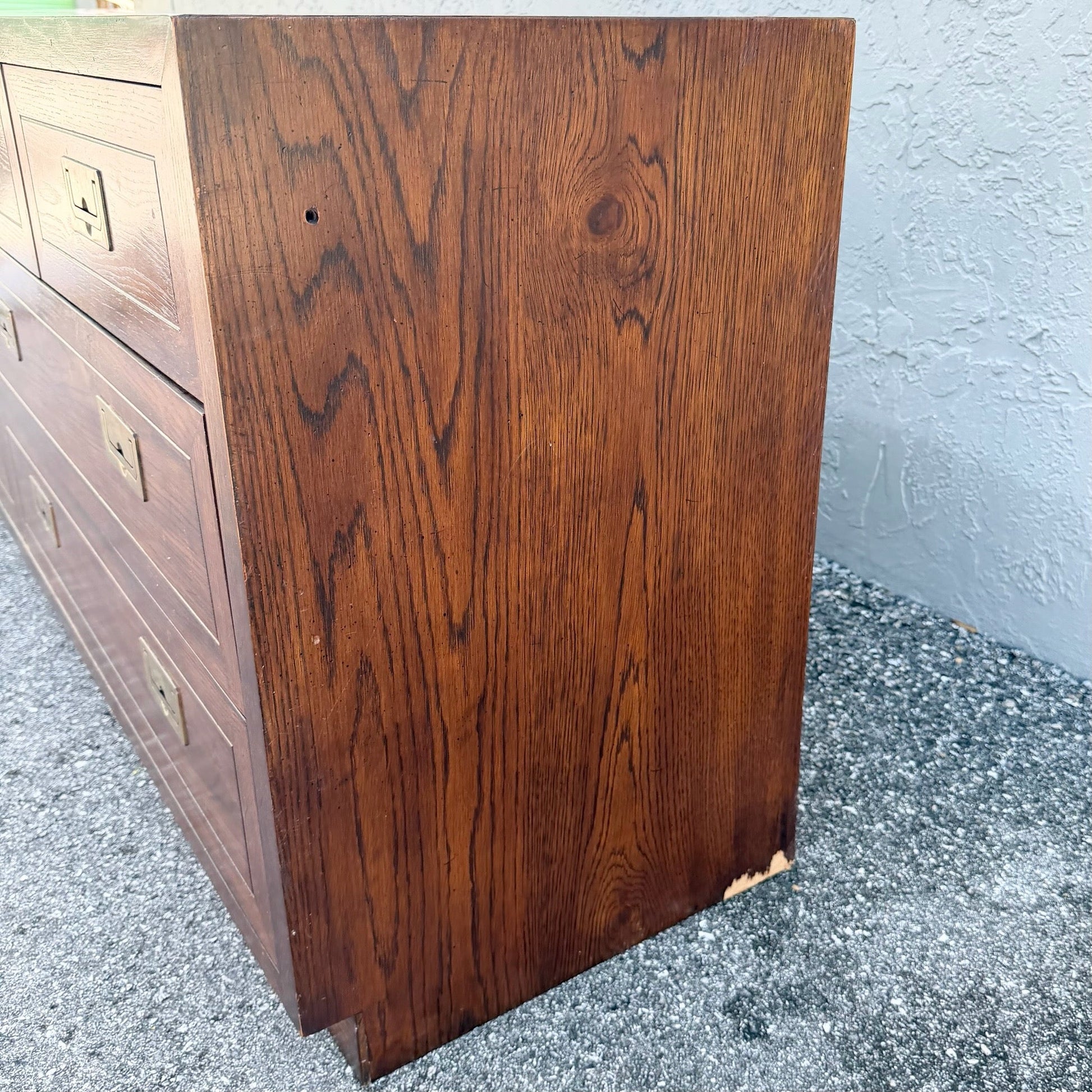 Vintage “Scene One” Campaign Dresser by Henredon Dolphin & Flamingo