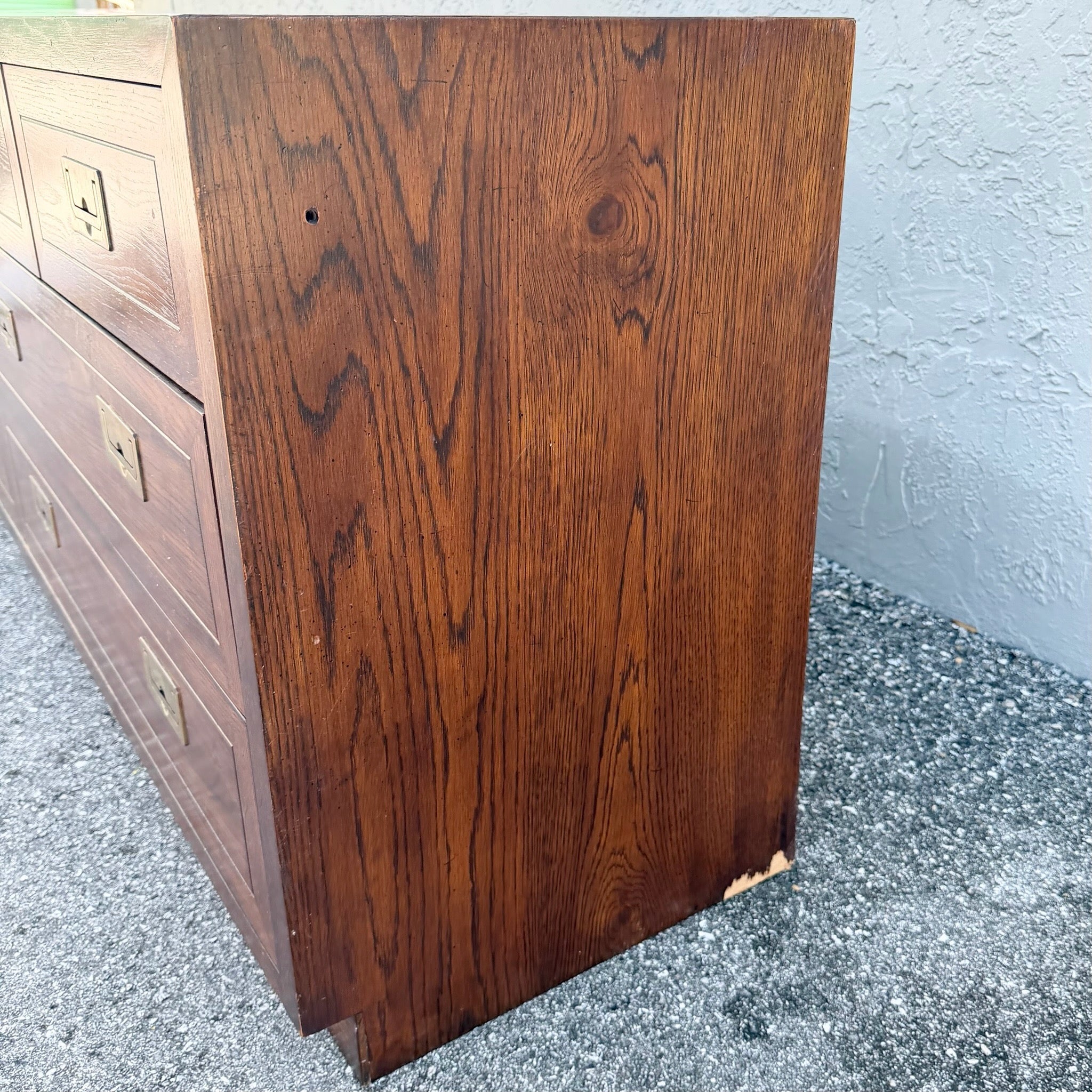 Vintage “Scene One” Campaign Dresser by Henredon Dolphin & Flamingo