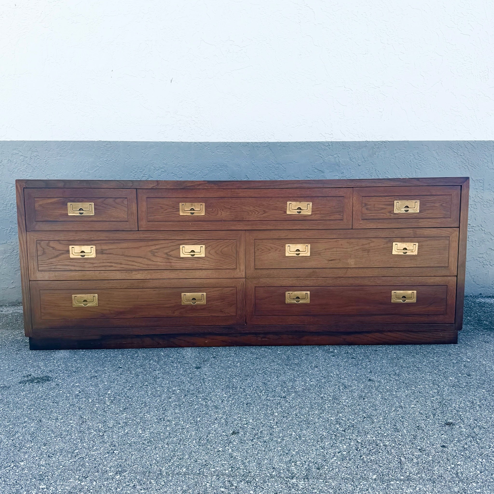 Vintage “Scene One” Campaign Dresser by Henredon Dolphin & Flamingo