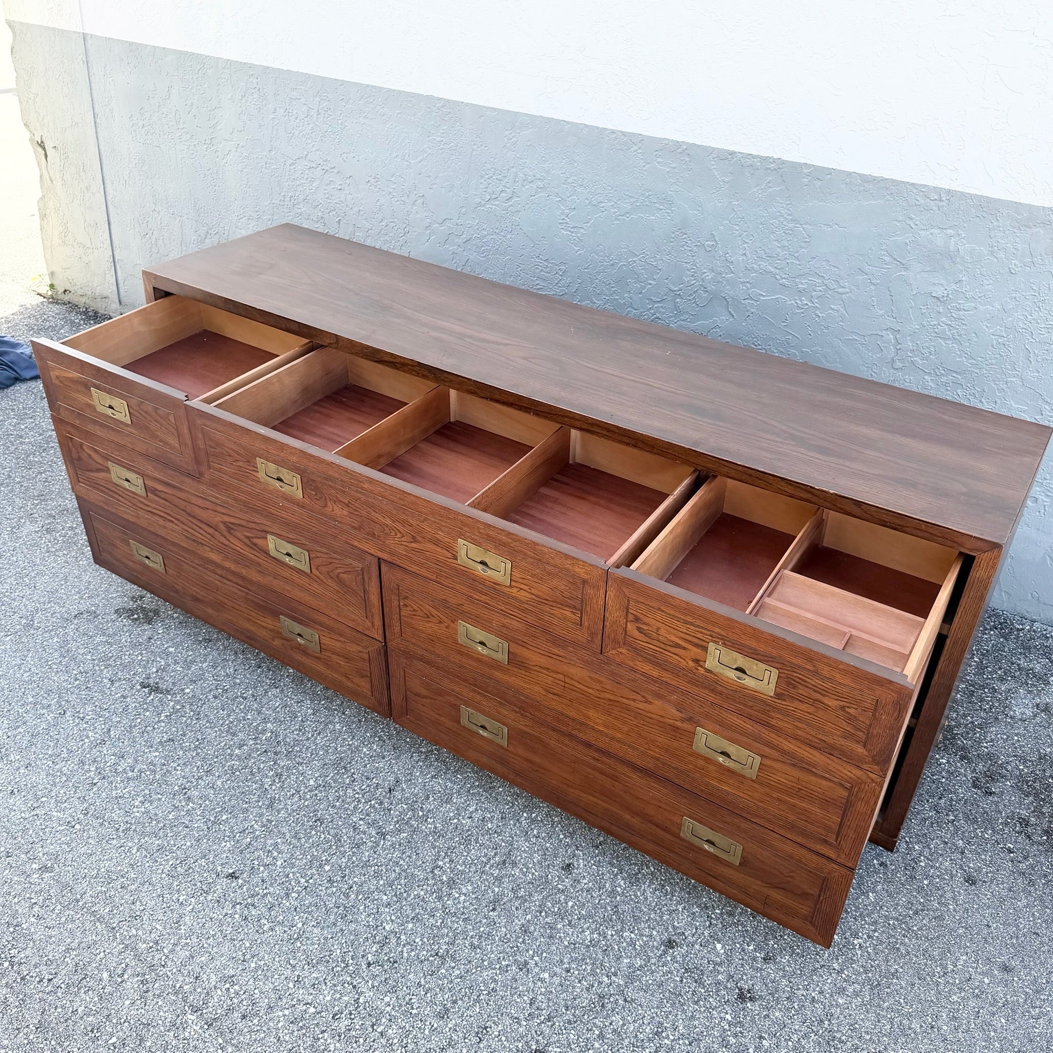 Vintage “Scene One” Campaign Dresser by Henredon Dolphin & Flamingo