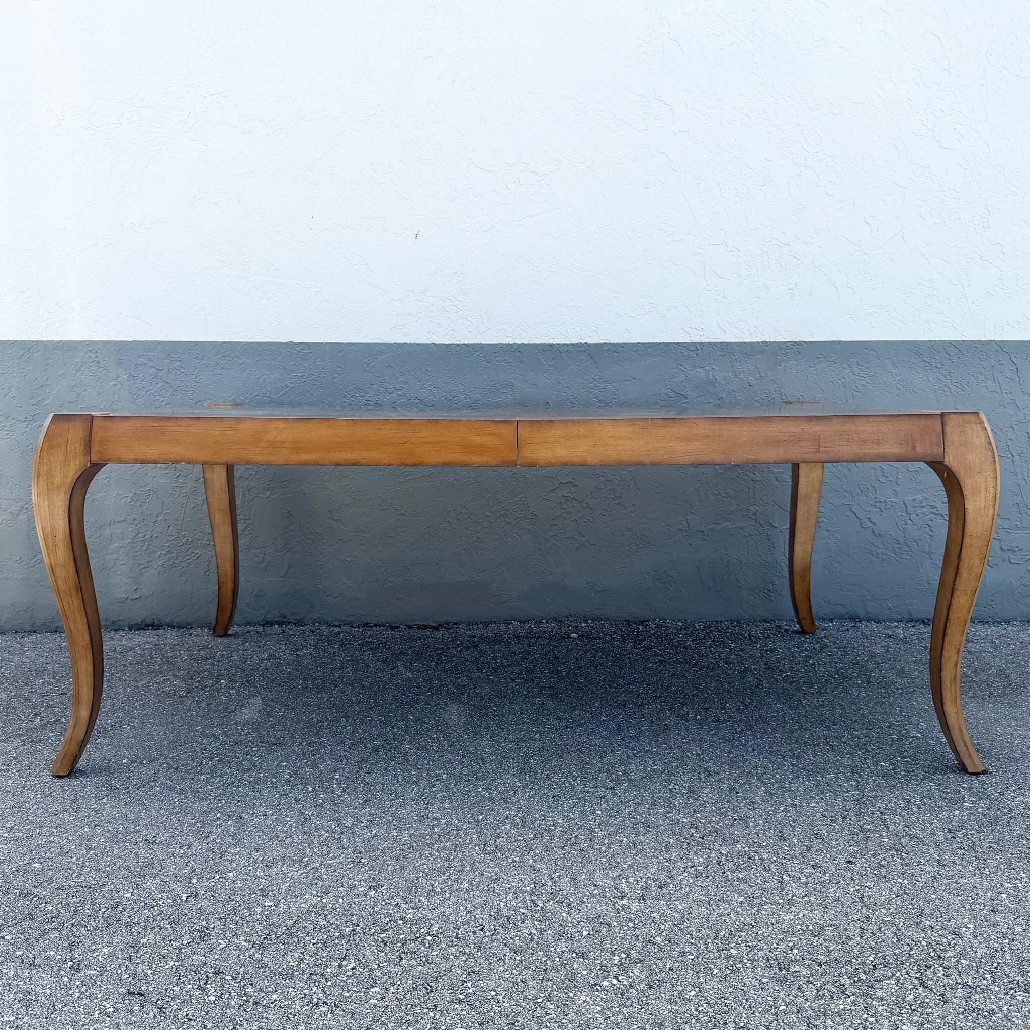 French Provisional Burlwood Extendable Dining Table by Century Furniture Dolphin & Flamingo