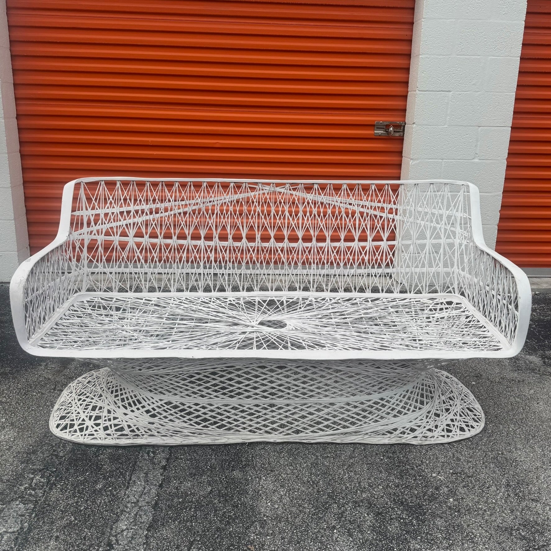 Mid Century Modern Spun Fiberglass Sofa Bench