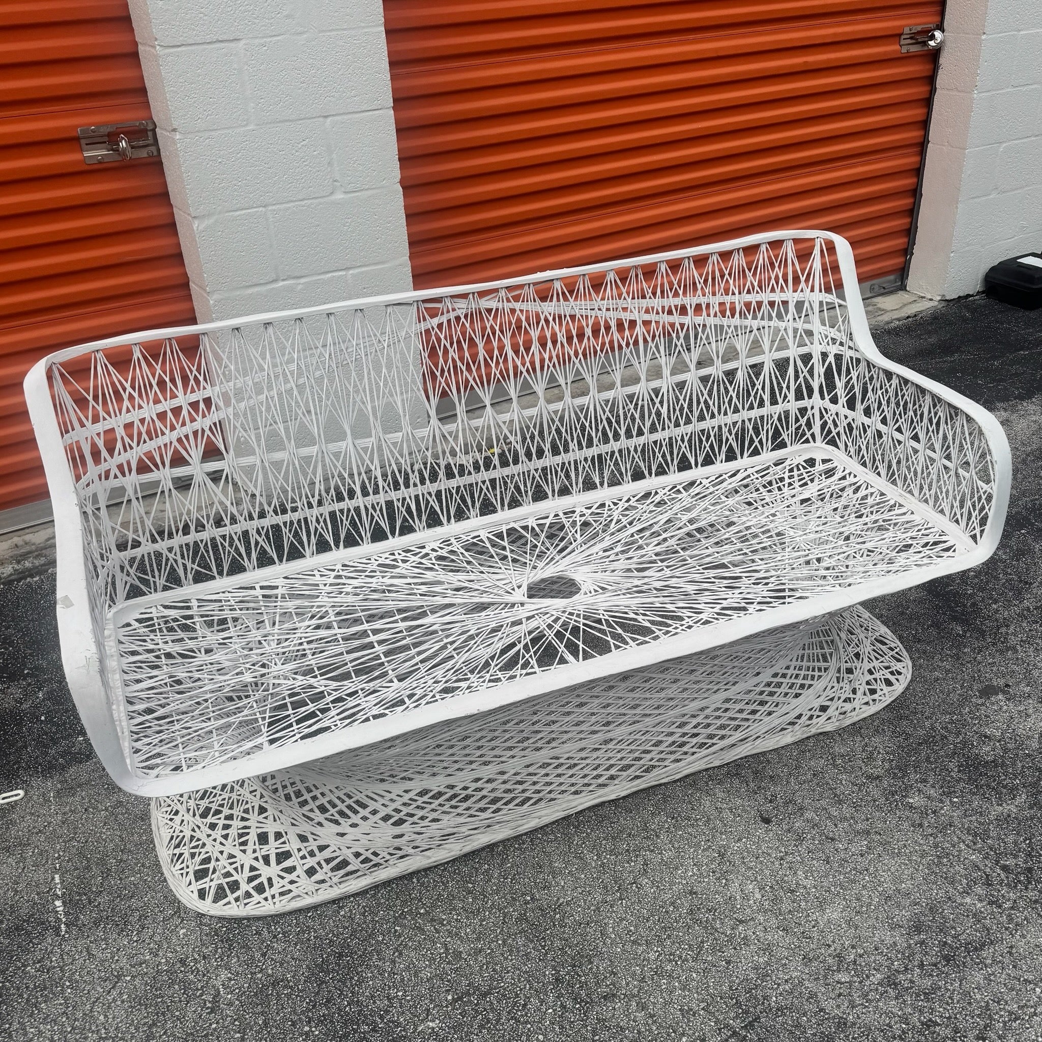 Mid Century Modern Spun Fiberglass Sofa Bench