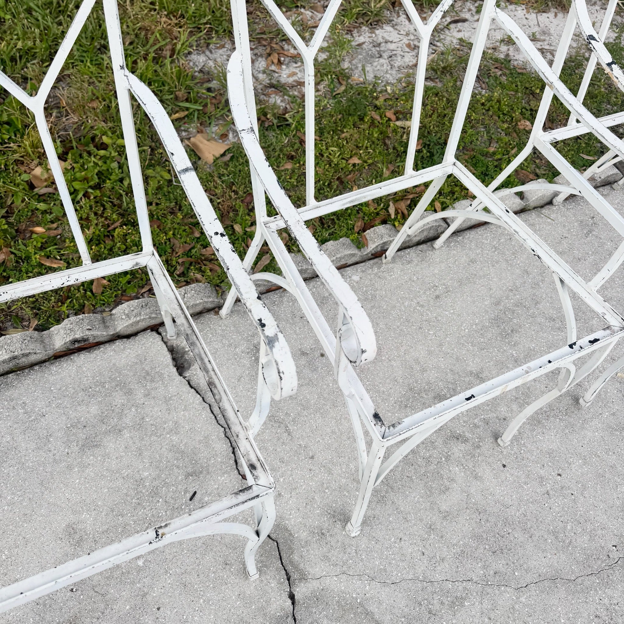 Mid Century Aluminum Outdoor Dining Chairs - Set of 4 No Cushions