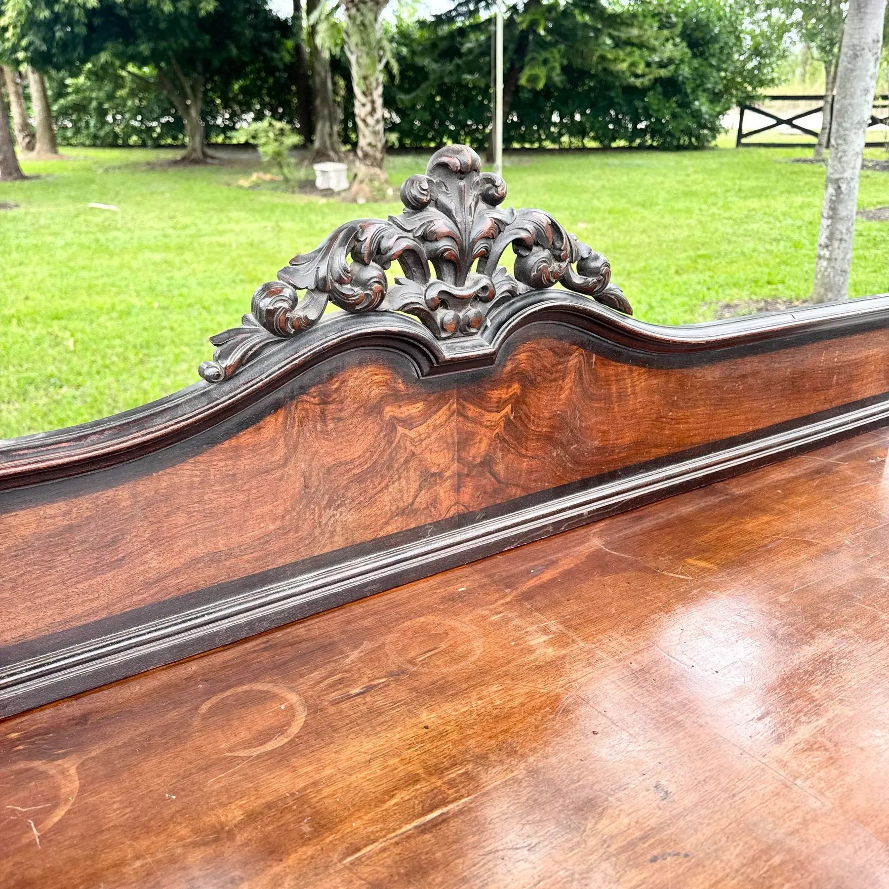 Antique 19th Century Burlwood Ball in Claw Foot Sideboard/Buffet