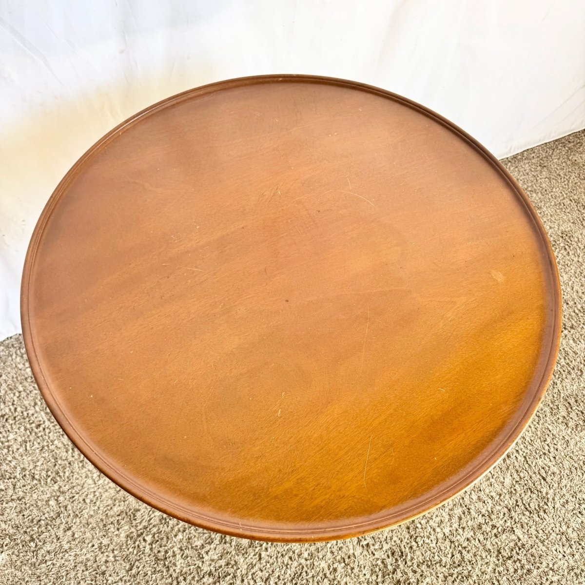 Antique Colonial Wooden Tilt Top Occasional Table - Dolphin & Flamingo